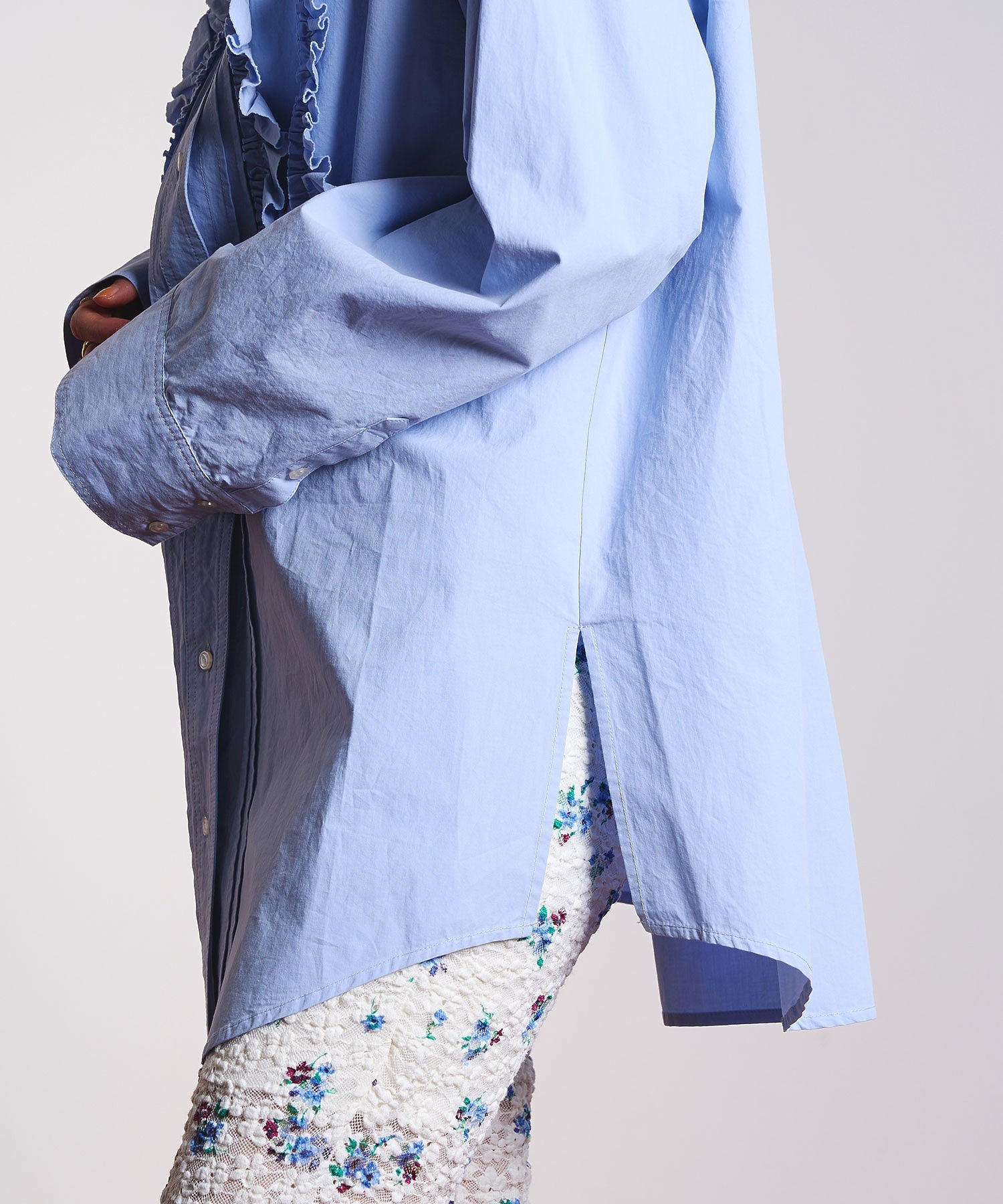 CREOLME/COTTON FRILL SHIRT