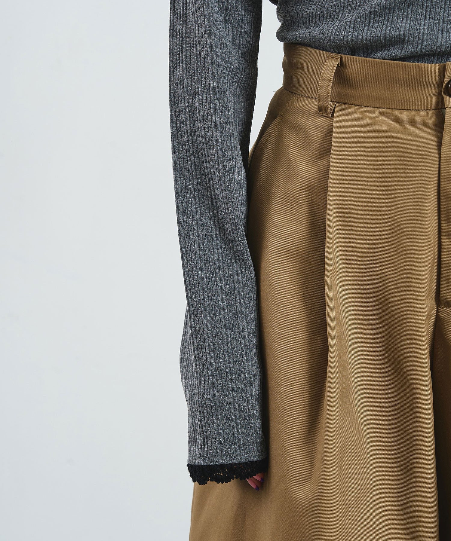 CREOLME/SQUARE NECK RIB TOP