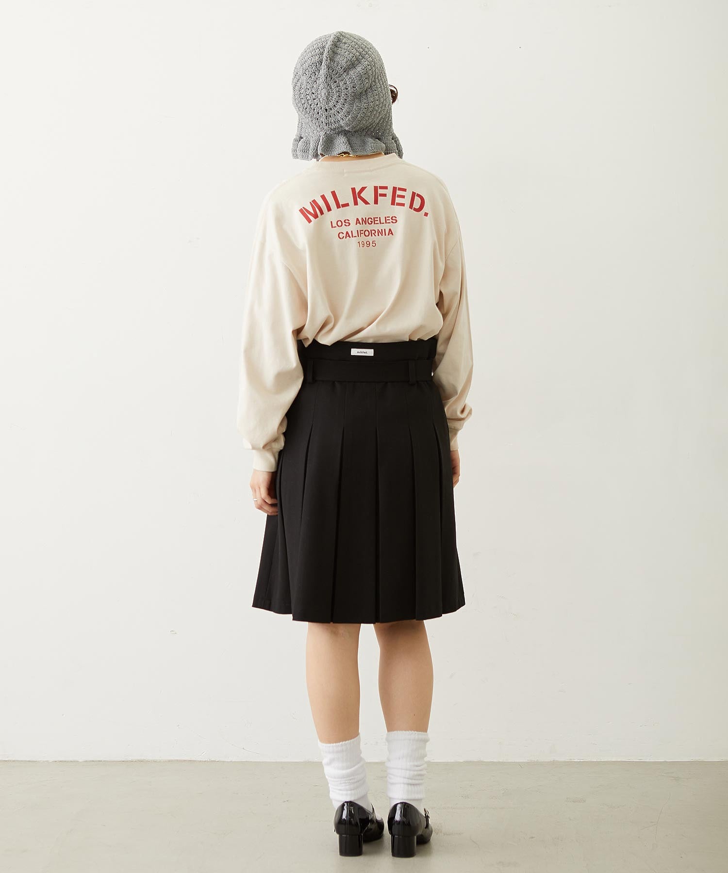 BELTED PLEATED SKIRT