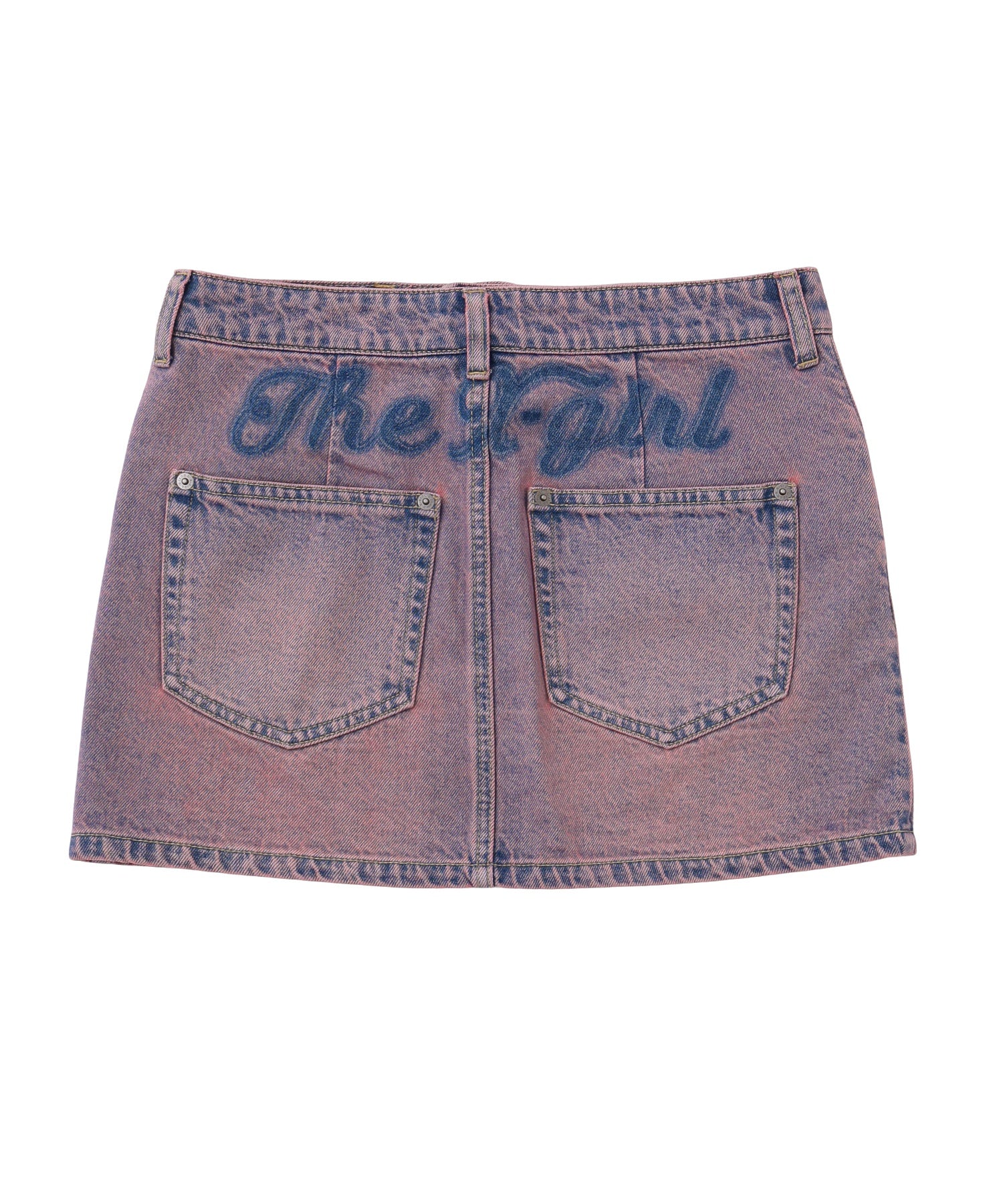 CURSIVE LOGO DENIM MINI SKIRT