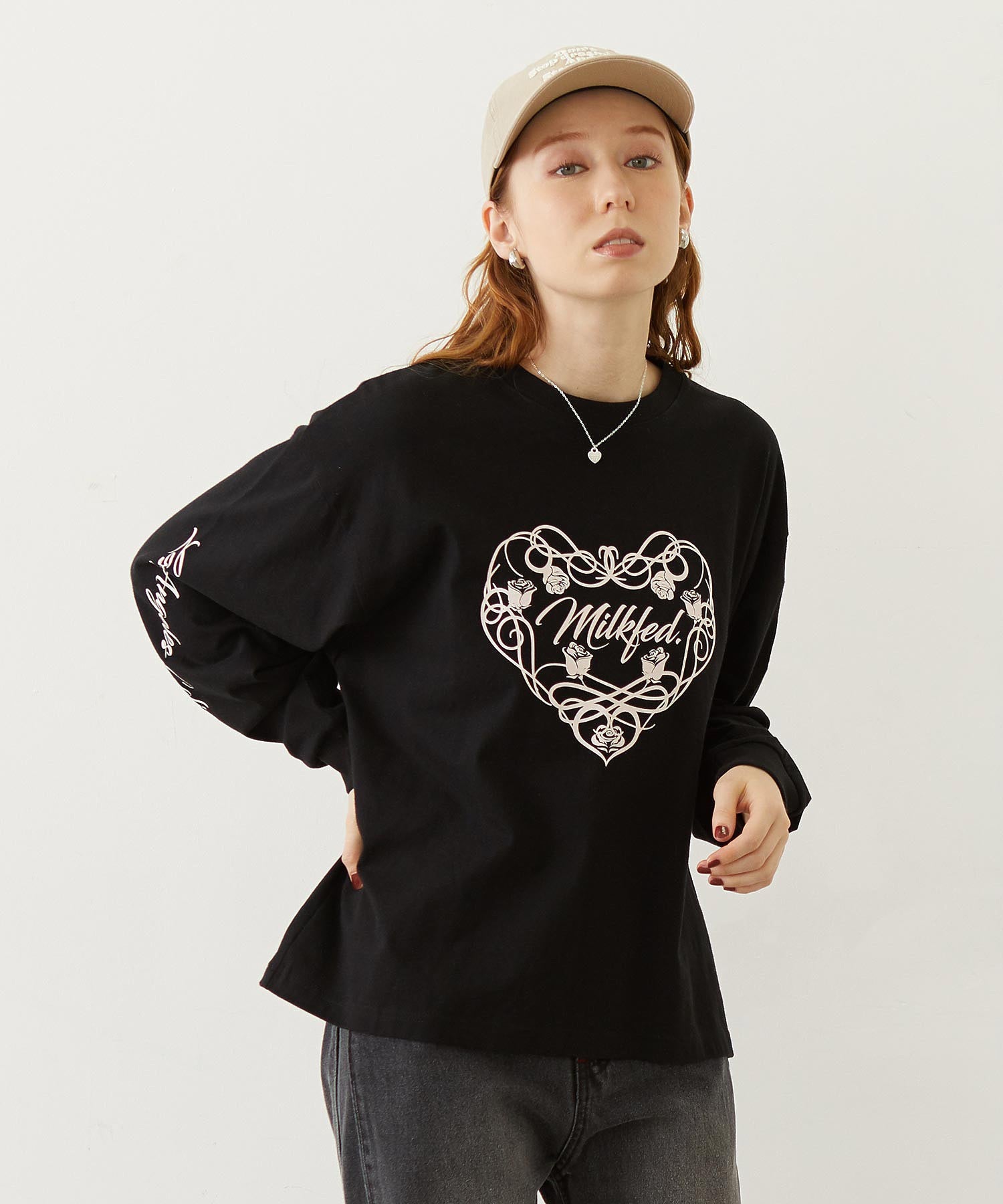 HEART AND ROSE L/S TEE