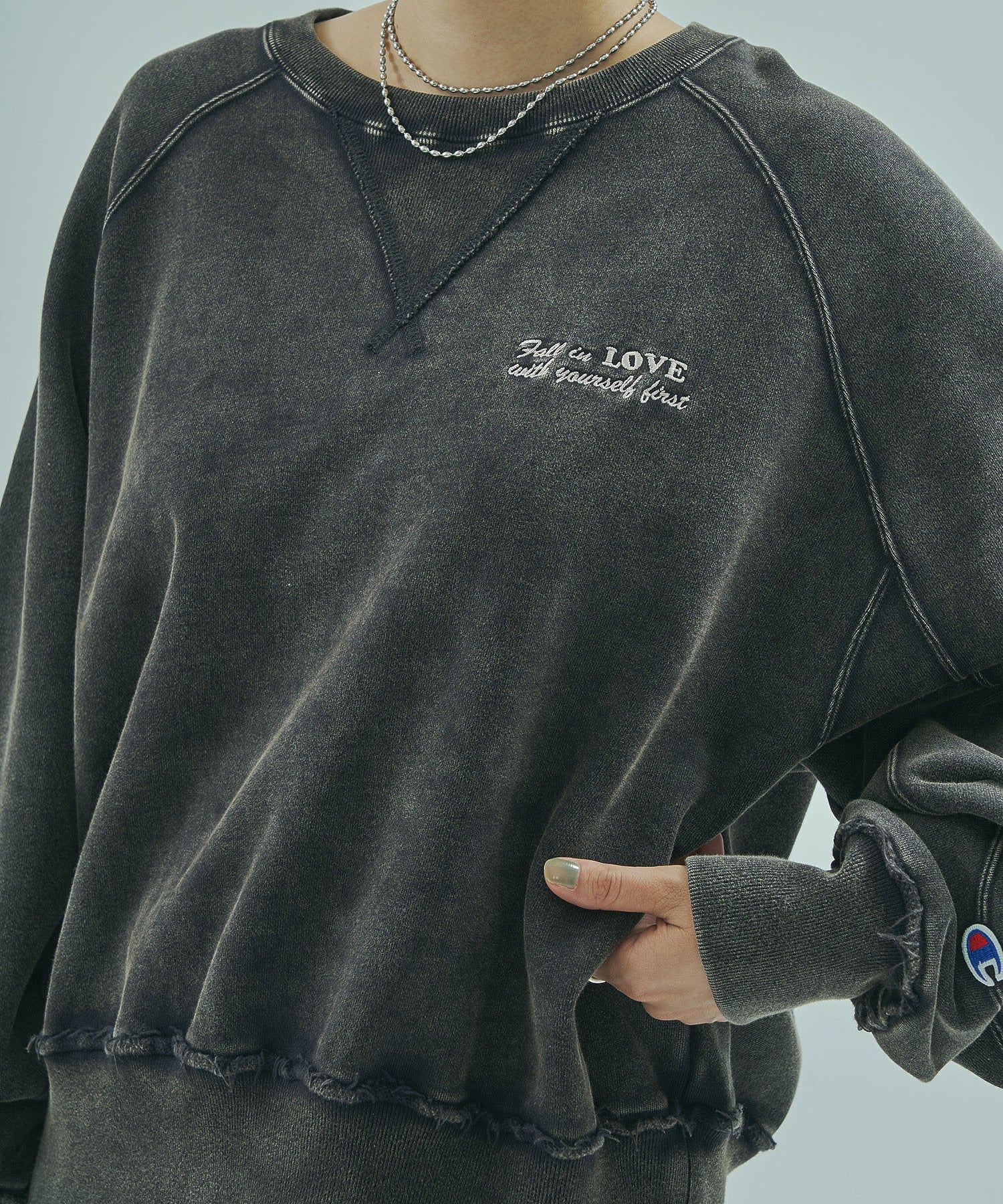 【Champion別注】ROSE BUD×Champion HEAVY WASH SWEAT