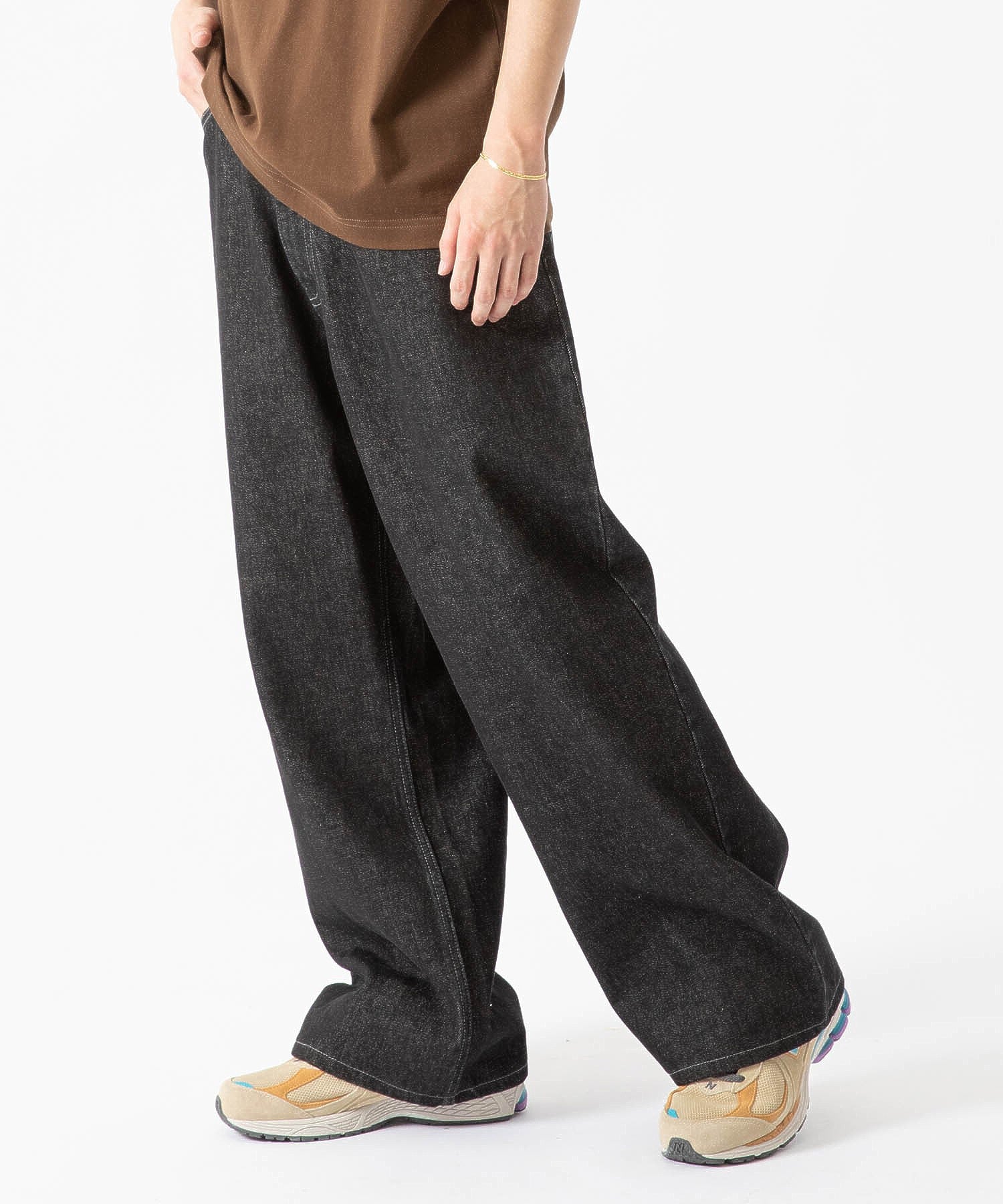 LA STITCH WIDE LEG DENIM PANTS