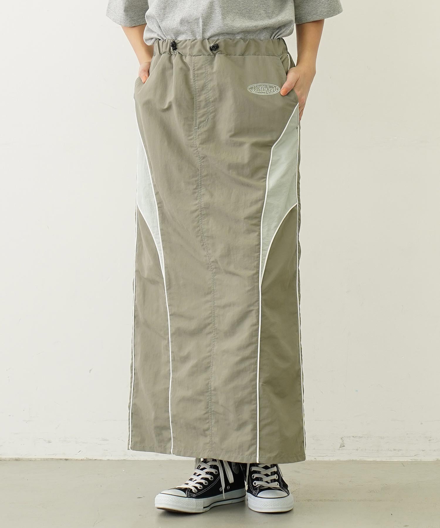 LINE PIPING LONG SKIRT