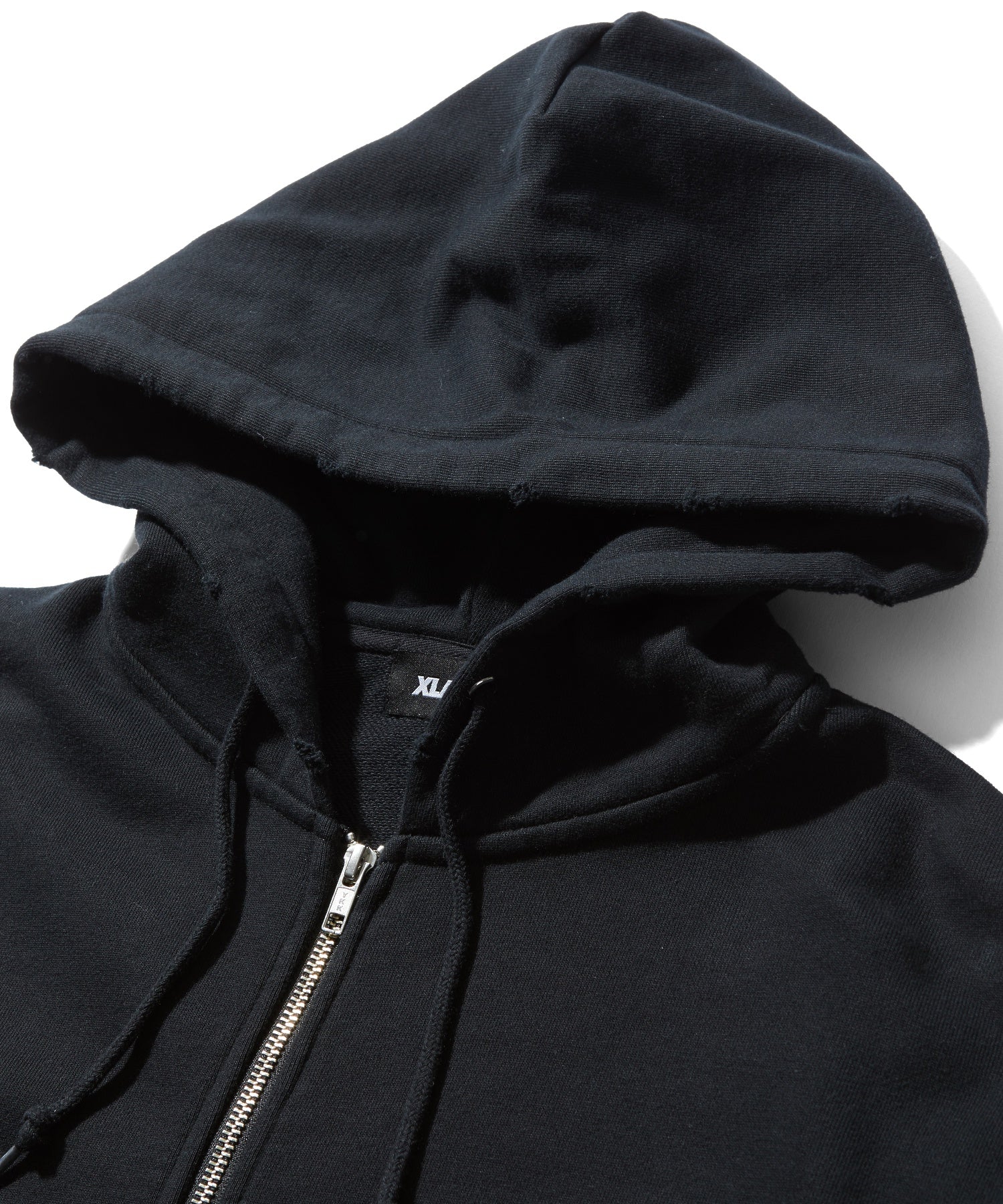DAMAGED ZIP HOODED SWEATSHIRT