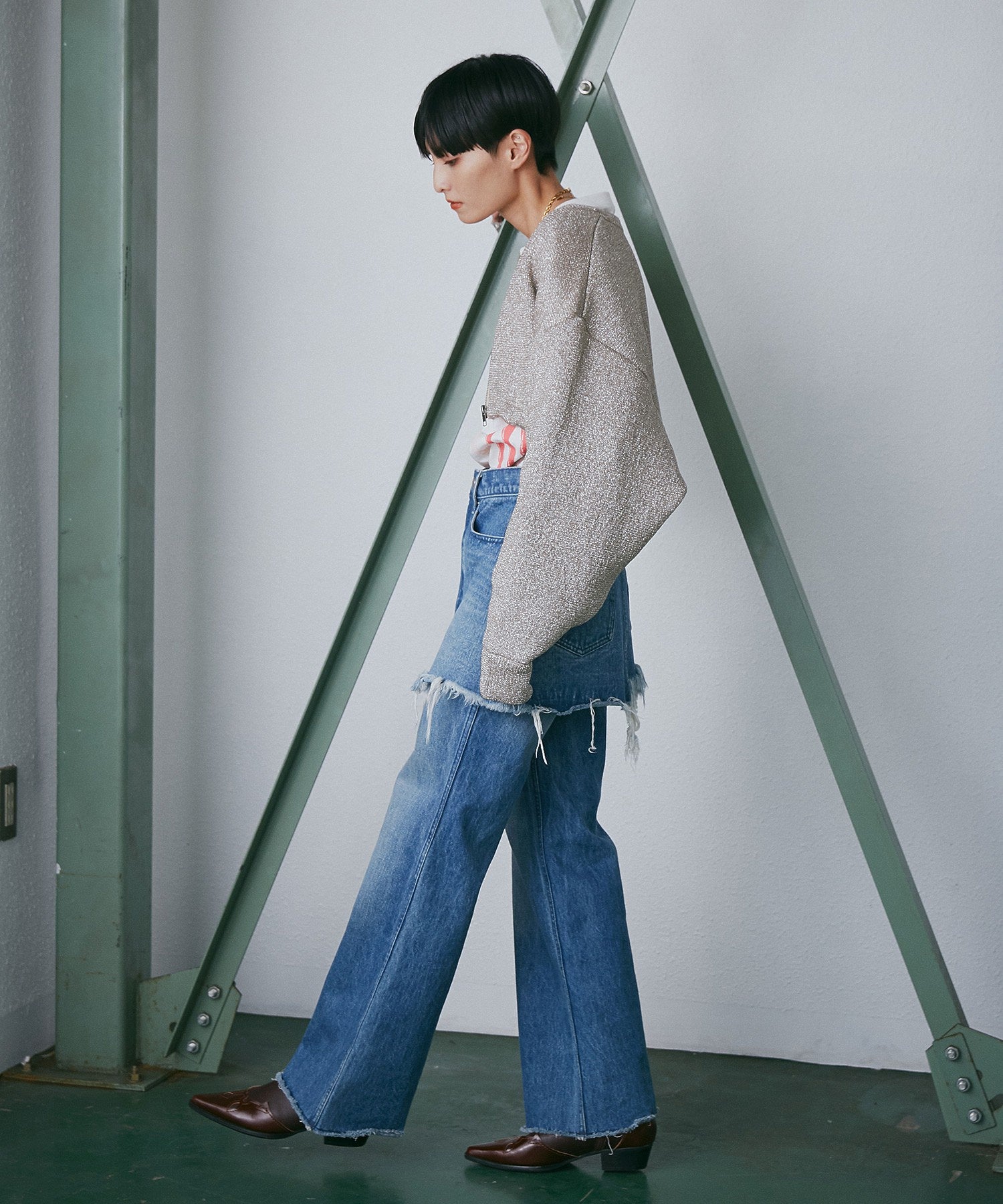 ラメニットブルゾン