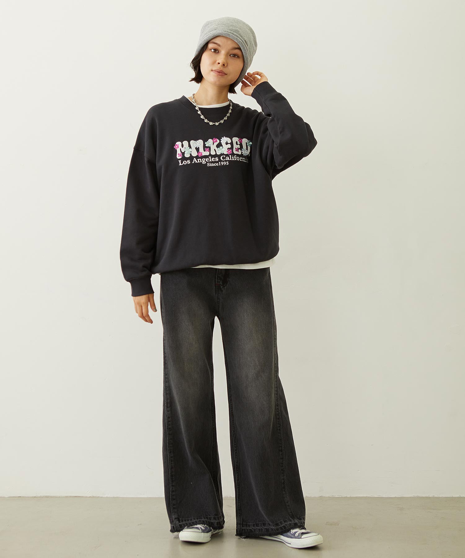 FLARED DENIM PANTS