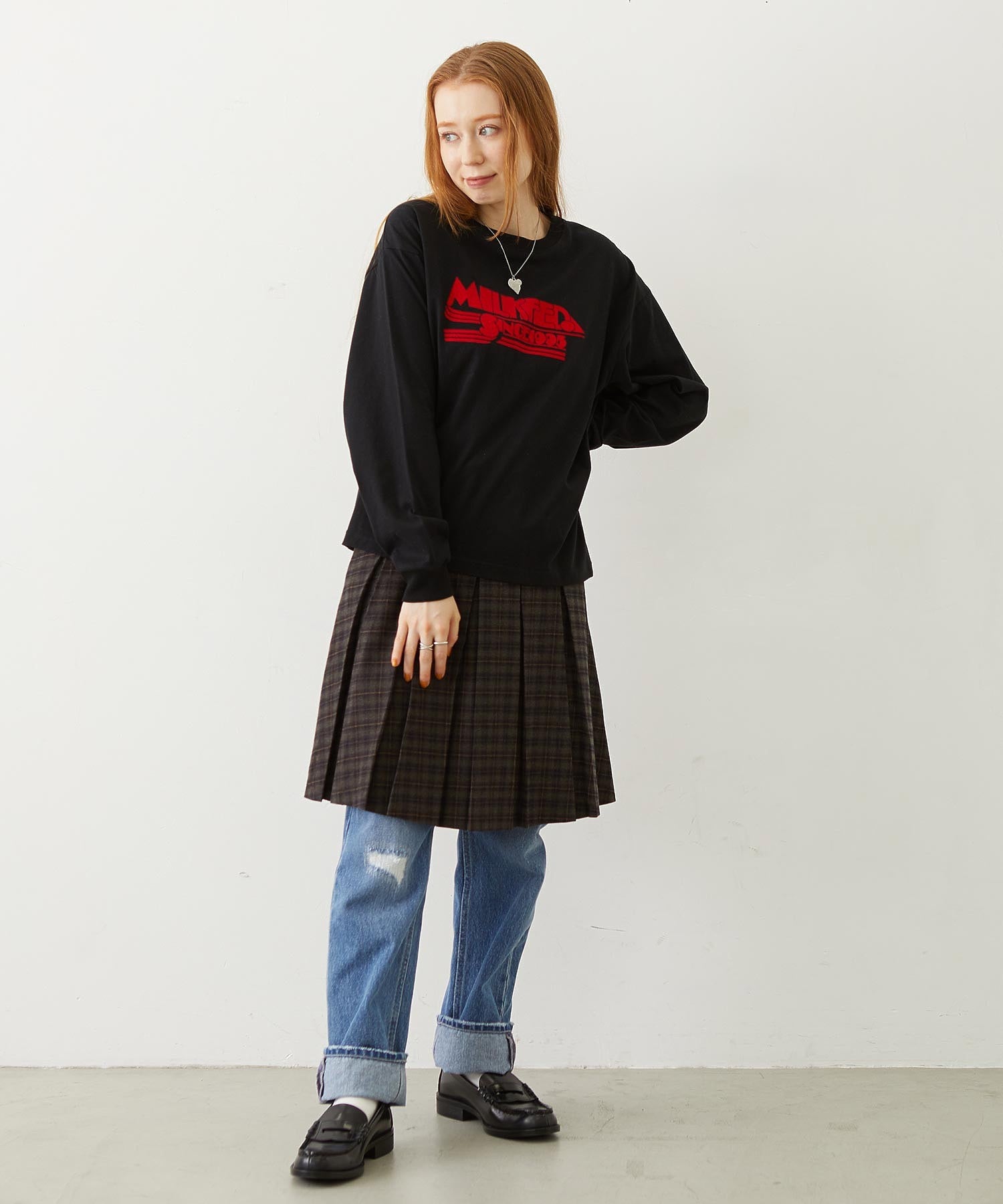 LOGO FLOCK PRINT L/S TEE