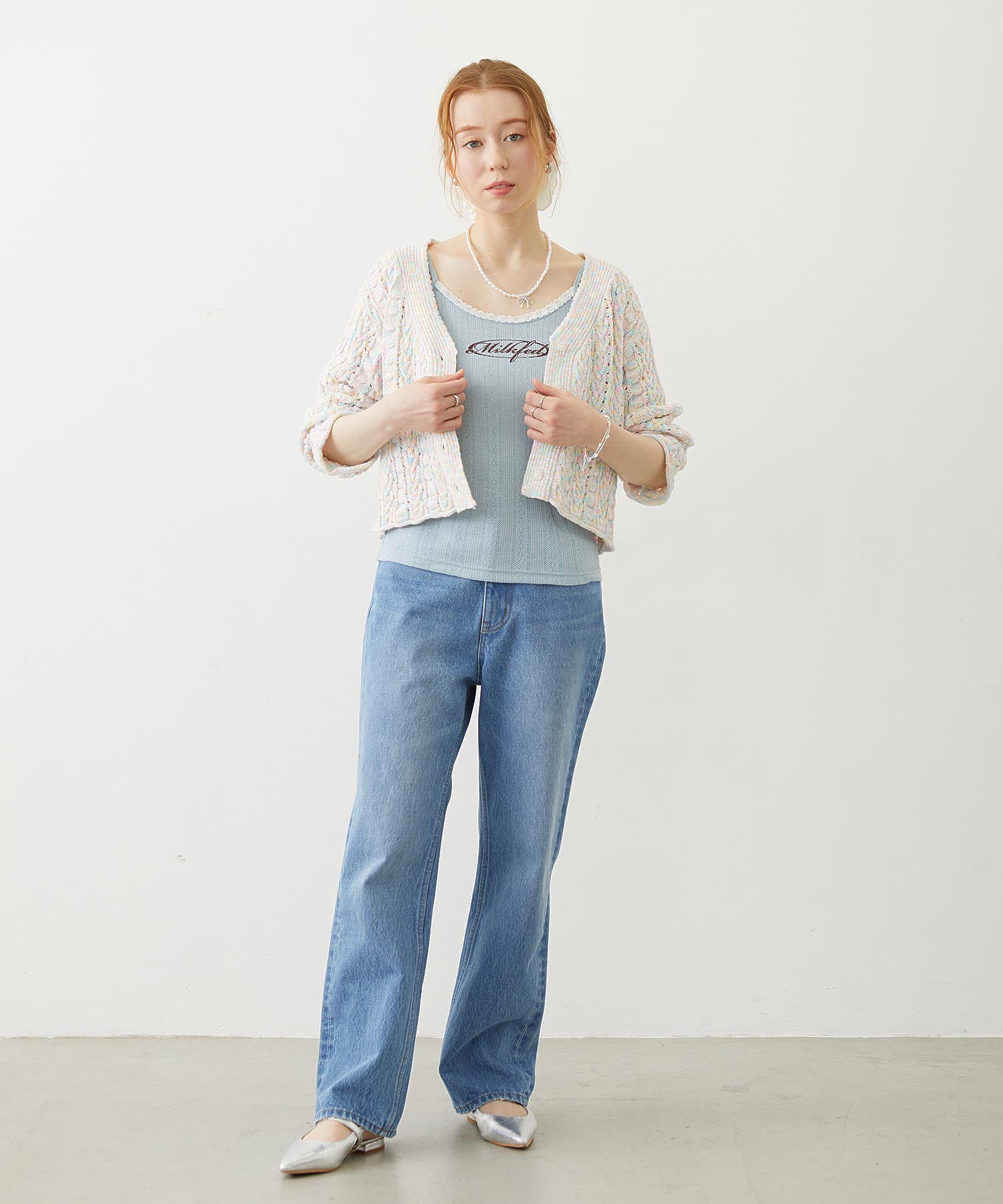 OPENWORK CABLE KNIT CARDIGAN