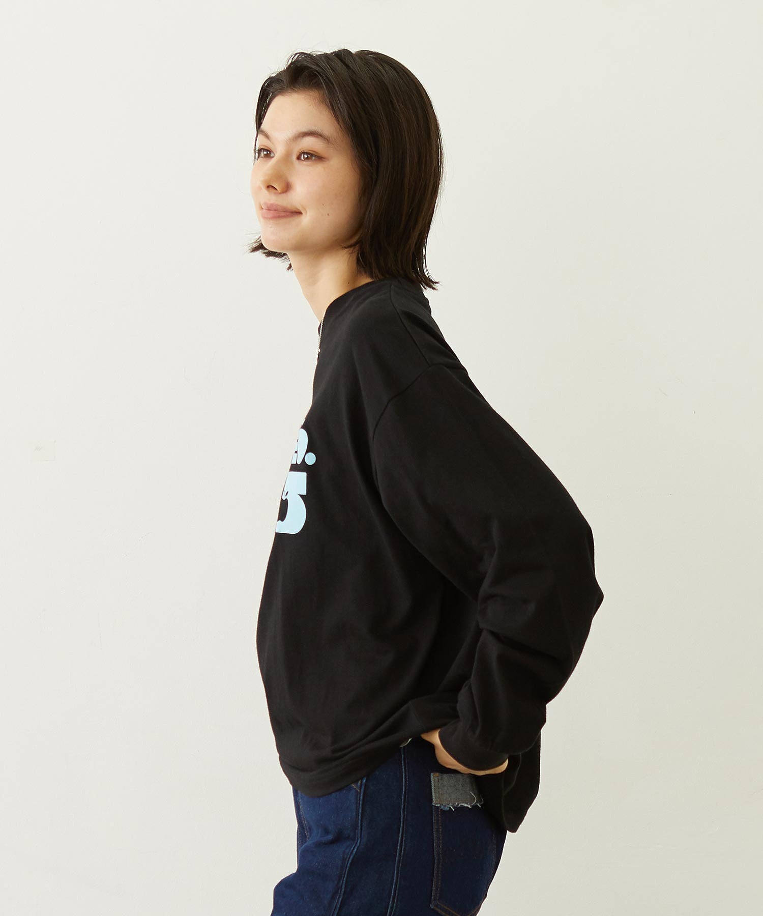 APPLE LOGO FLOCK PRINT L/S TEE