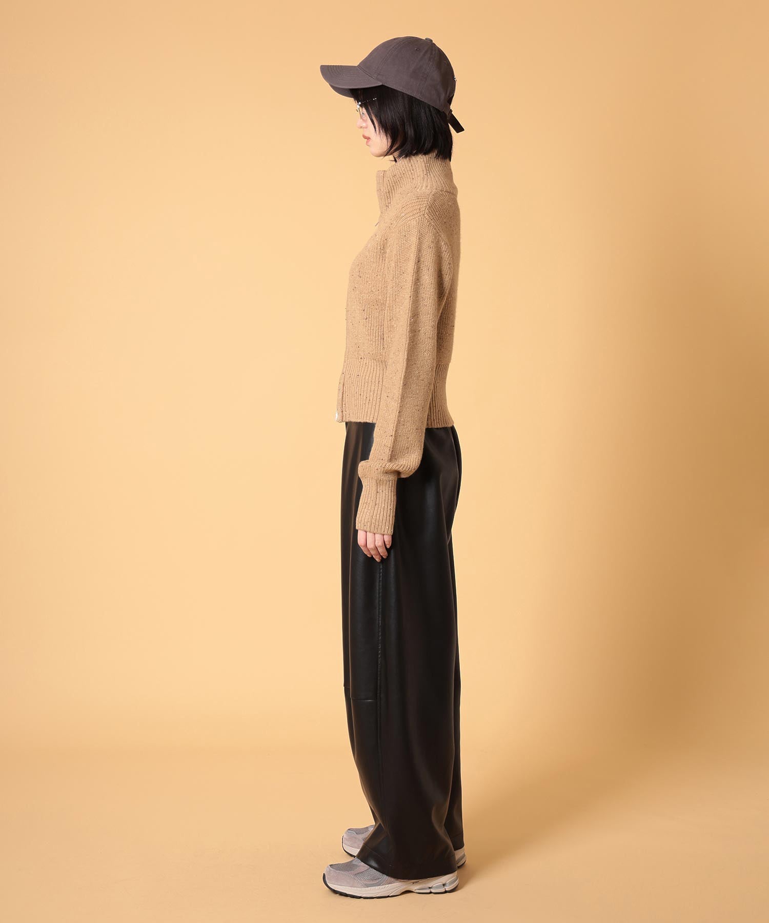 ネップジップアップセーター