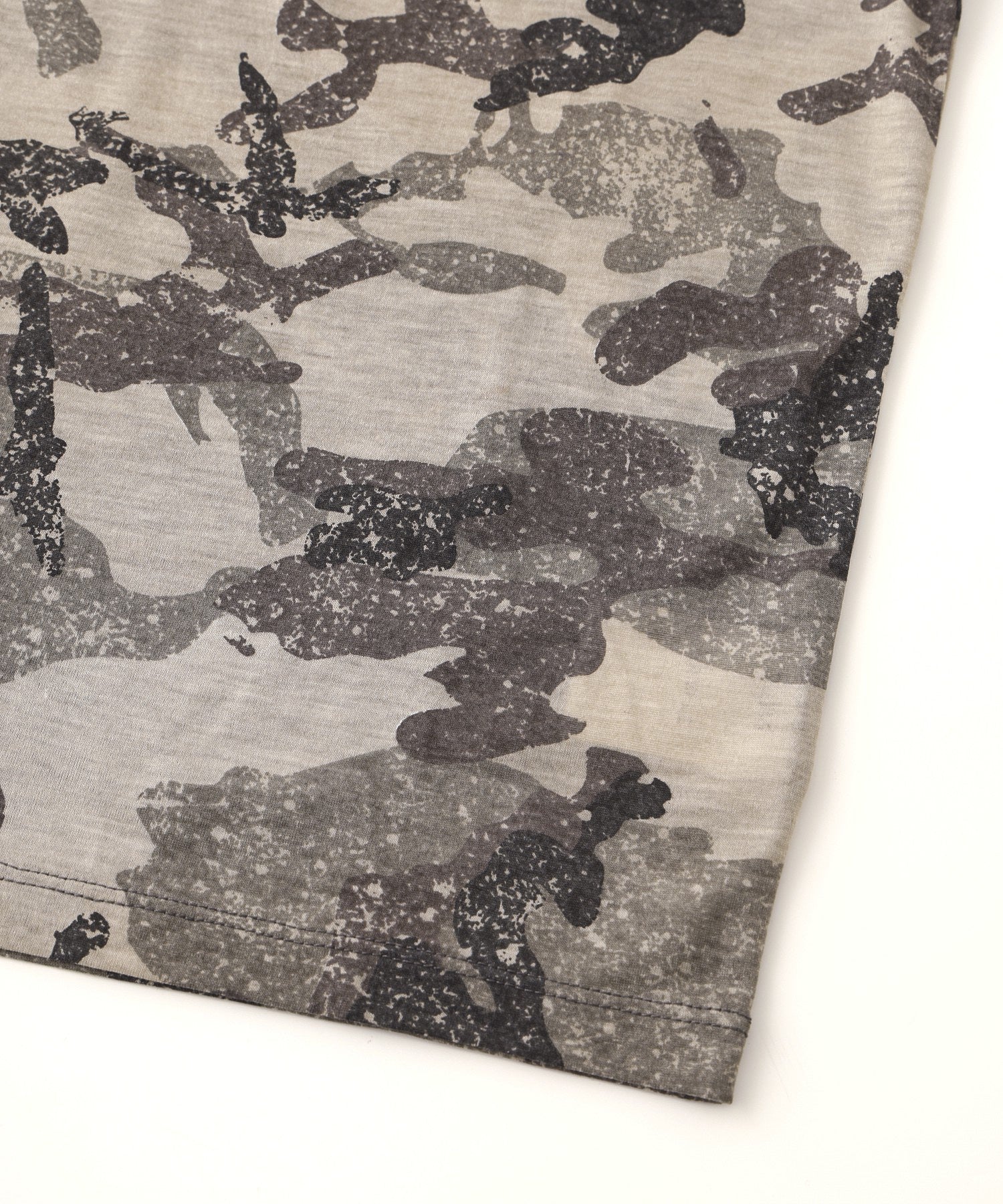 FADED CAMO SHEER L/S TOP