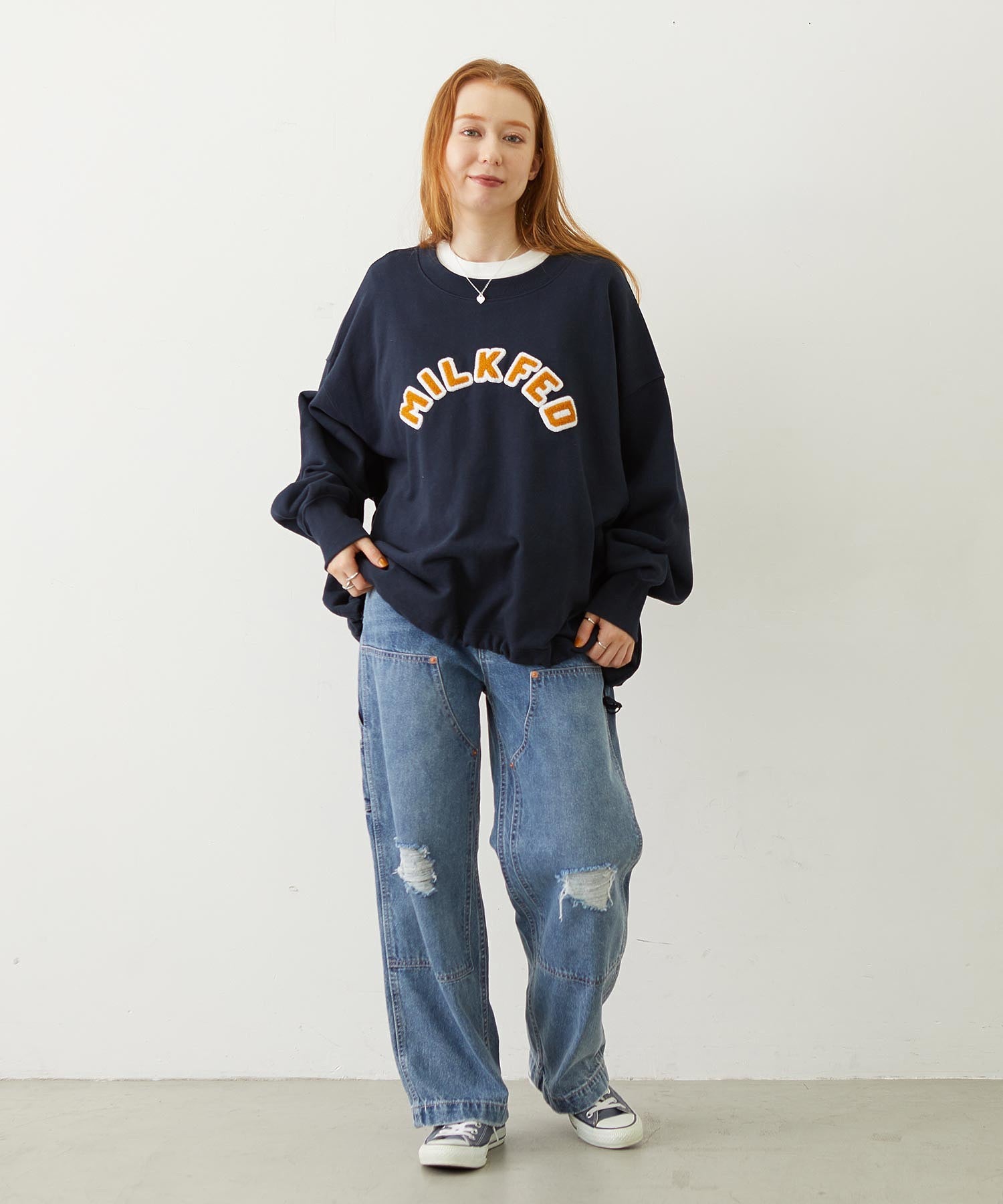 PATCH DRAWSTRING BIG SWEAT TOP