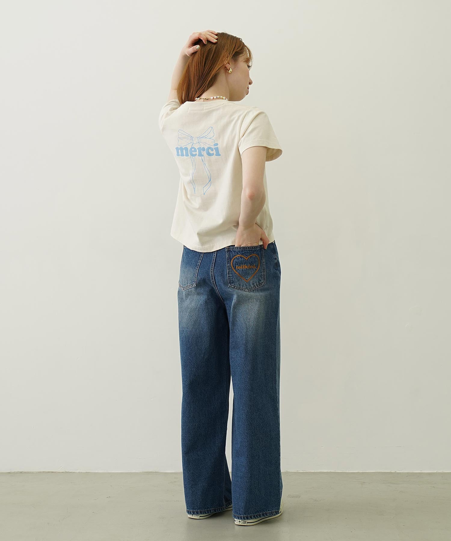 COOPER HEART WIDE DENIM PANTS