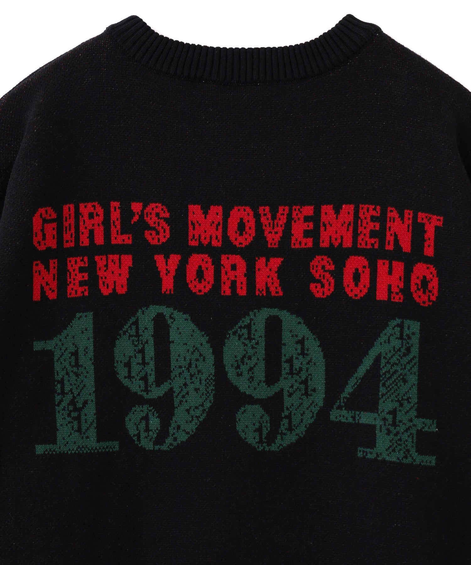 SCRATCHED LOGO JACQUARD KNIT TOP