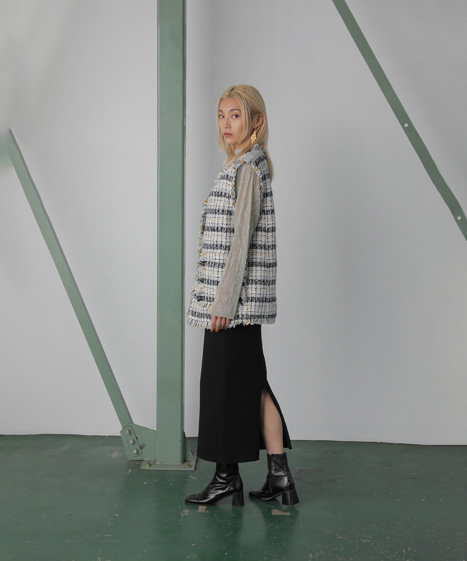 リブニットスカート