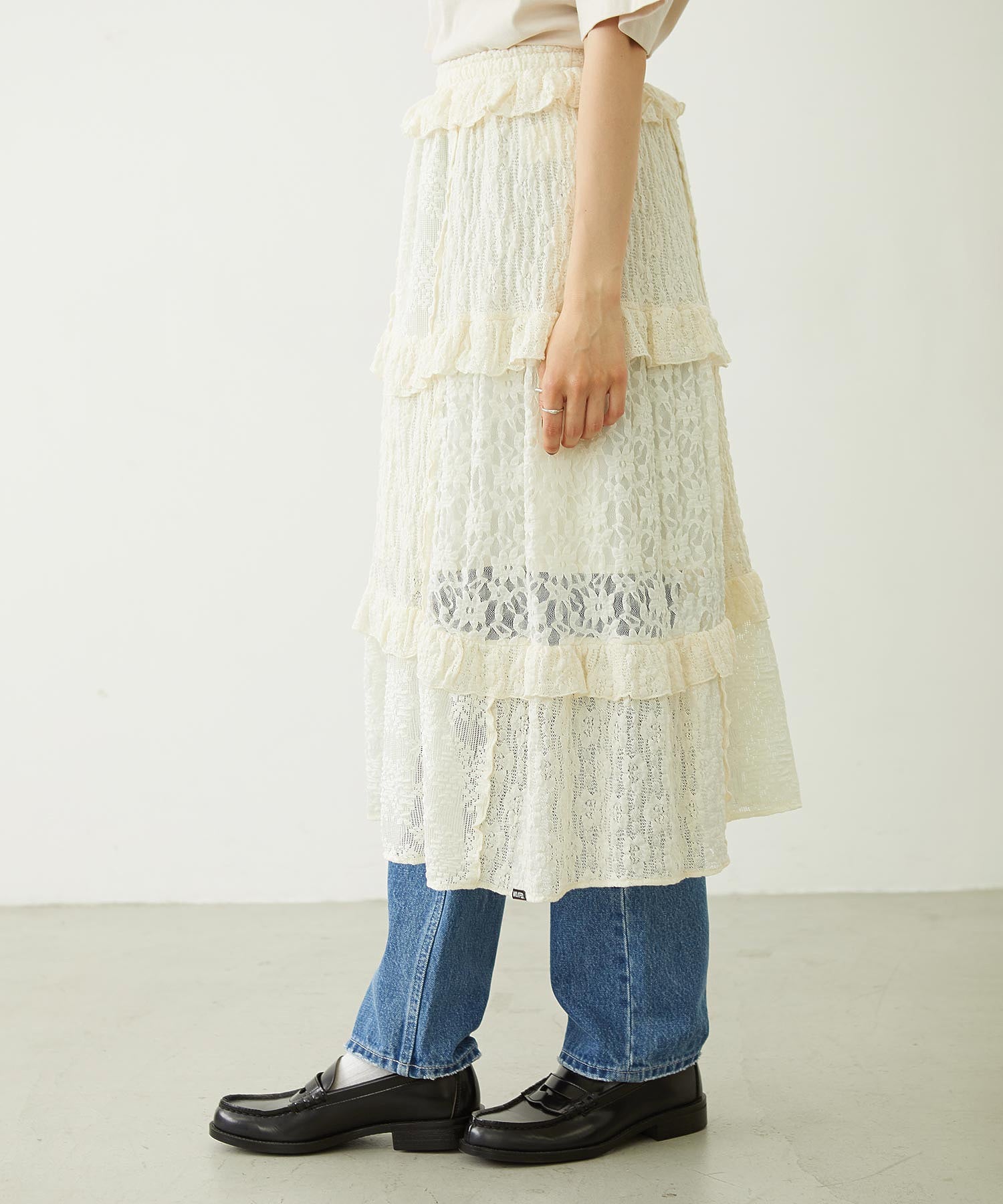 LACE FRILL DIRNDL SKIRT