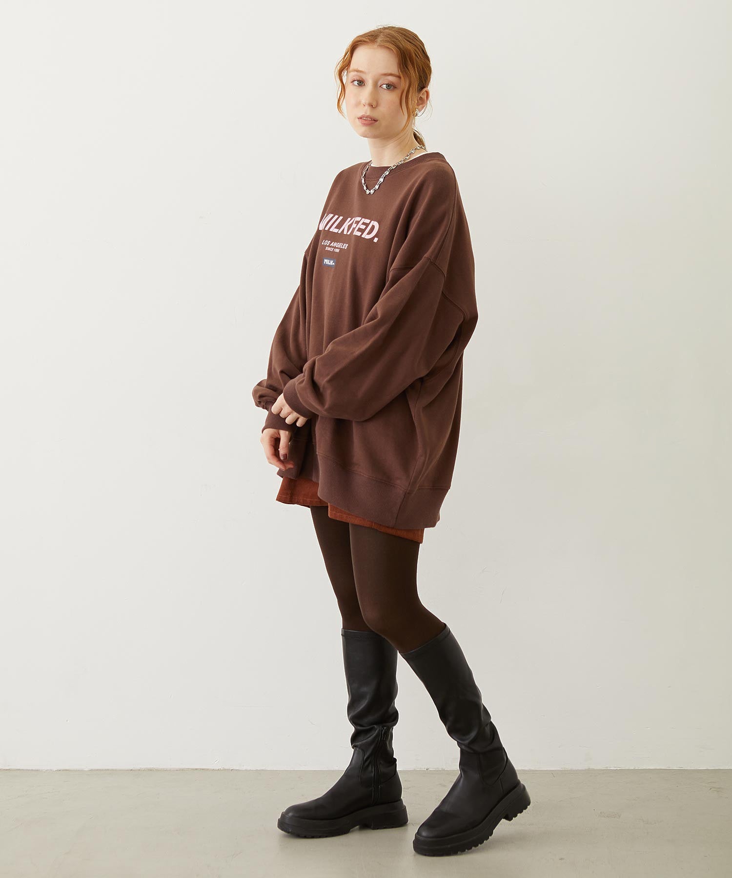 STENCIL AND BAR LOGO BIG SWEAT TOP