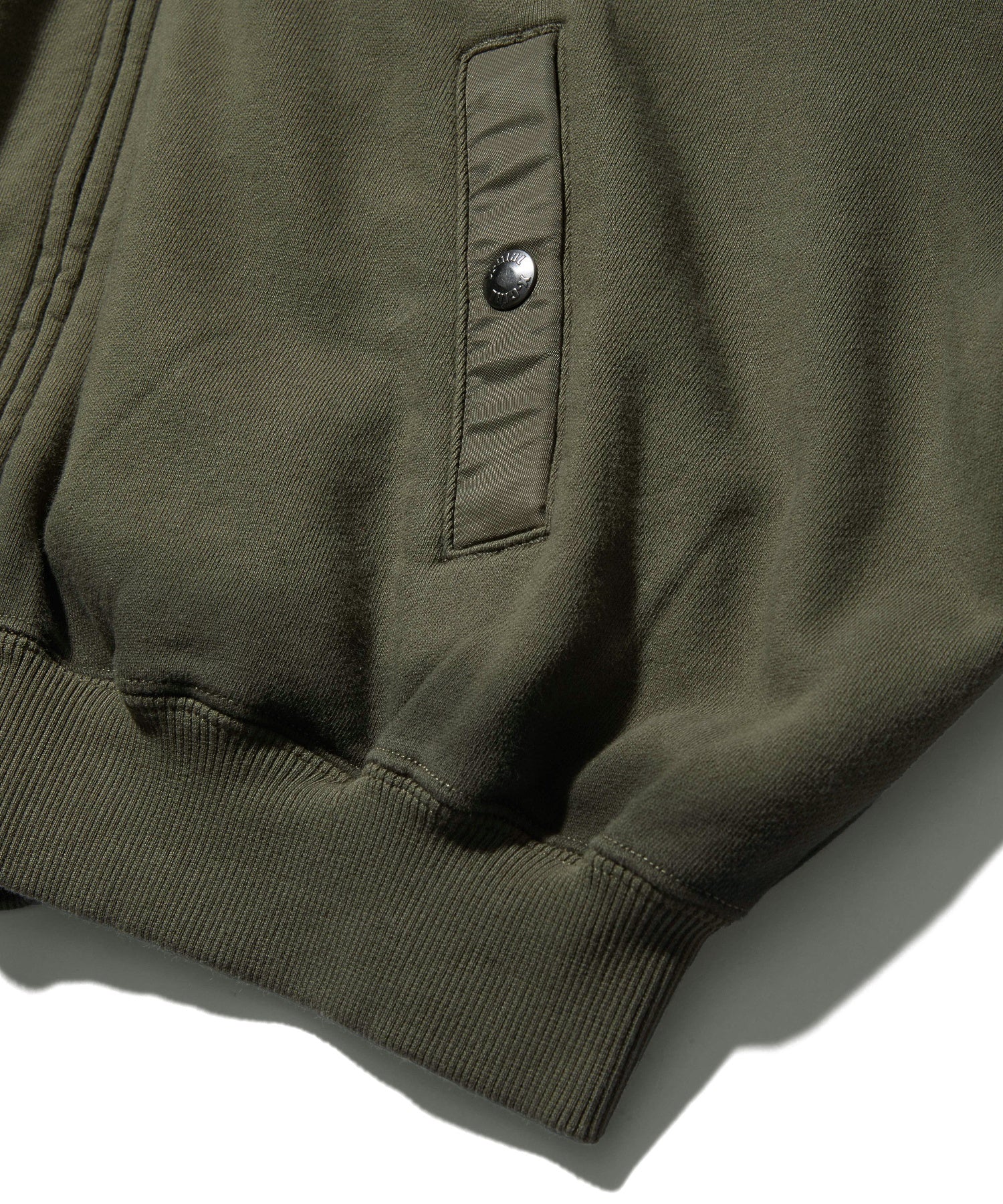 WOVEN MIX FUZZY LOGO ZIP UP SWEAT HOODIE