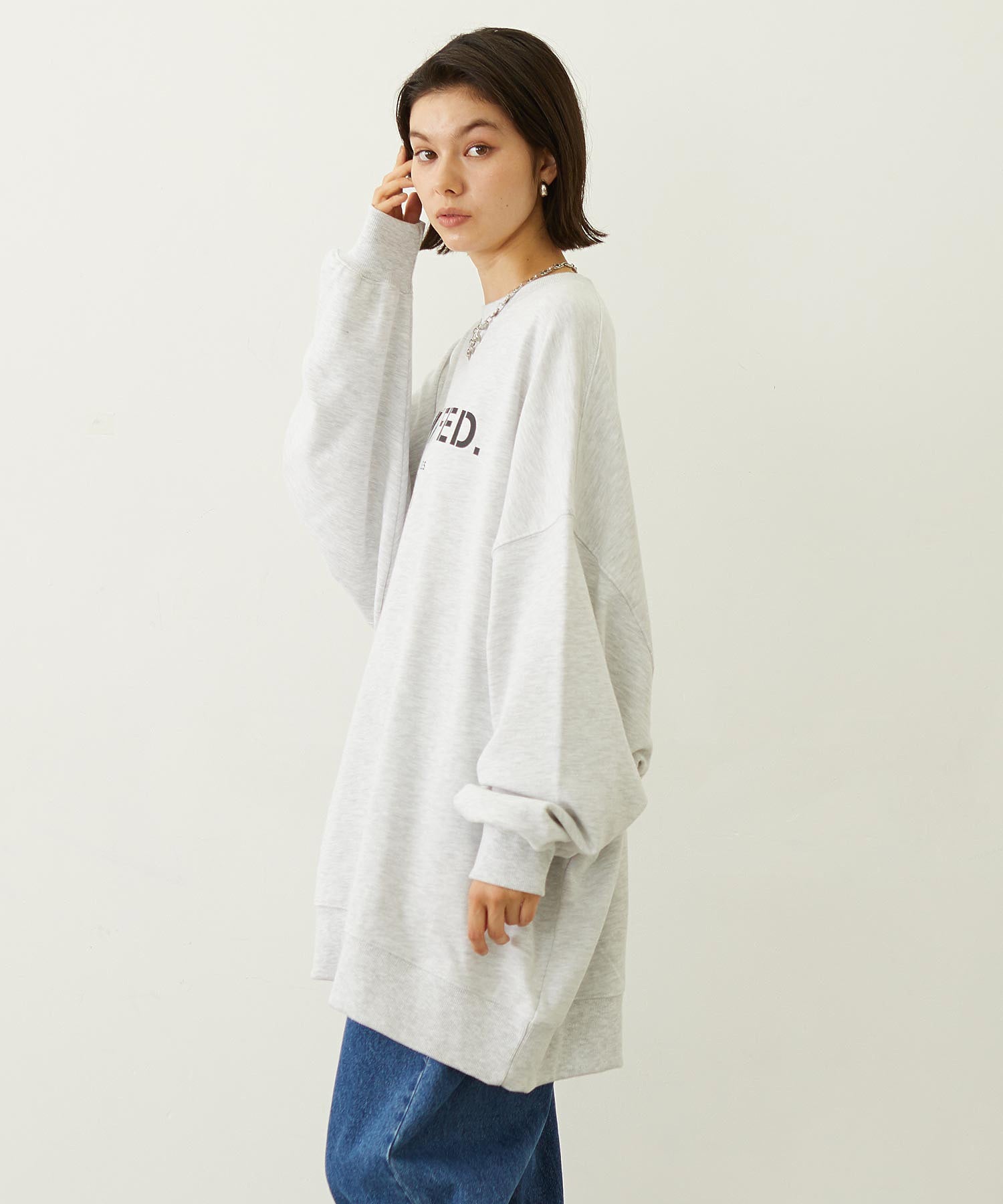 STENCIL AND BAR LOGO BIG SWEAT TOP