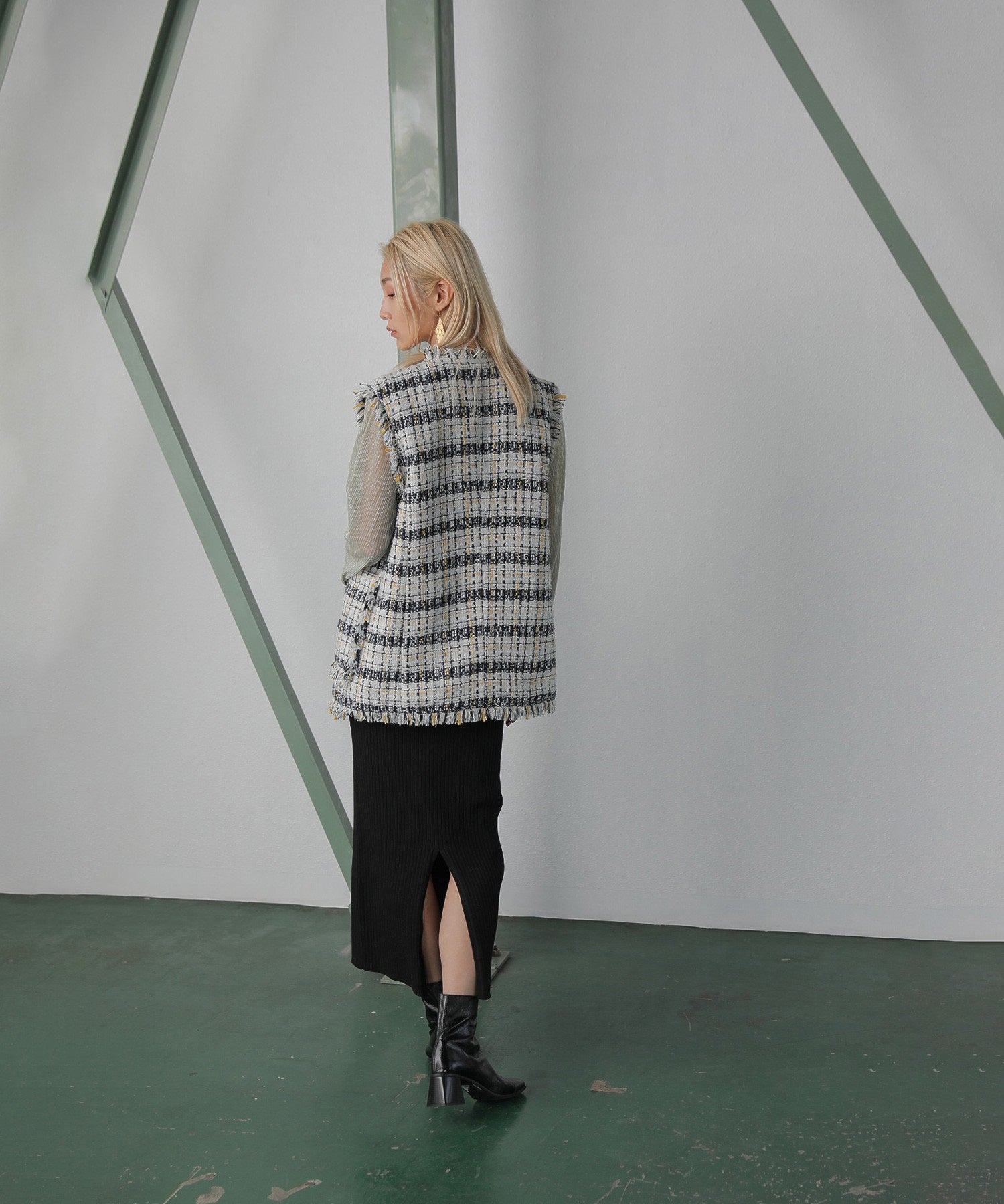 リブニットスカート