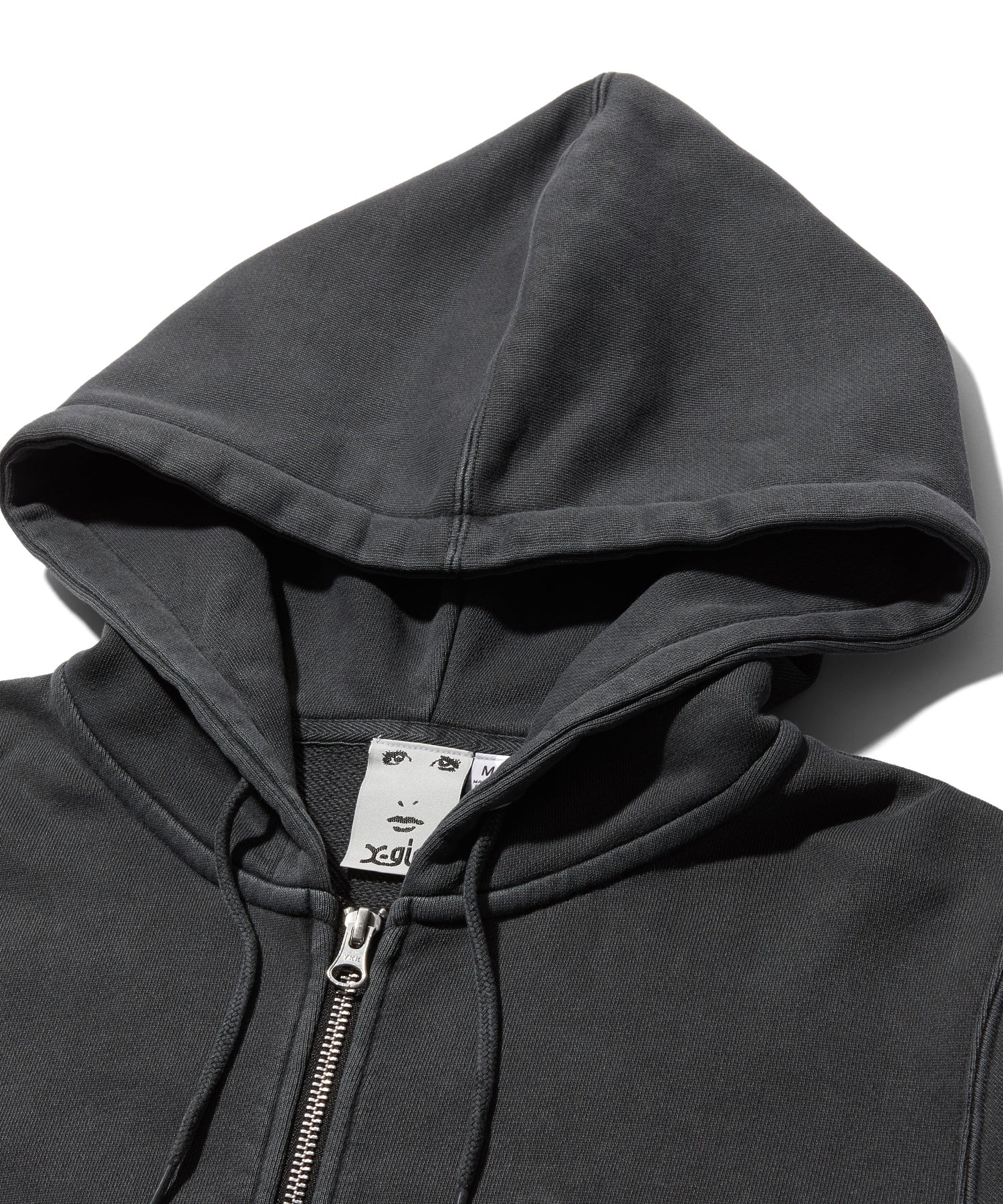 FACE AND SCRIPT LOGO COMPACT ZIP UP SWEAT HOODIE