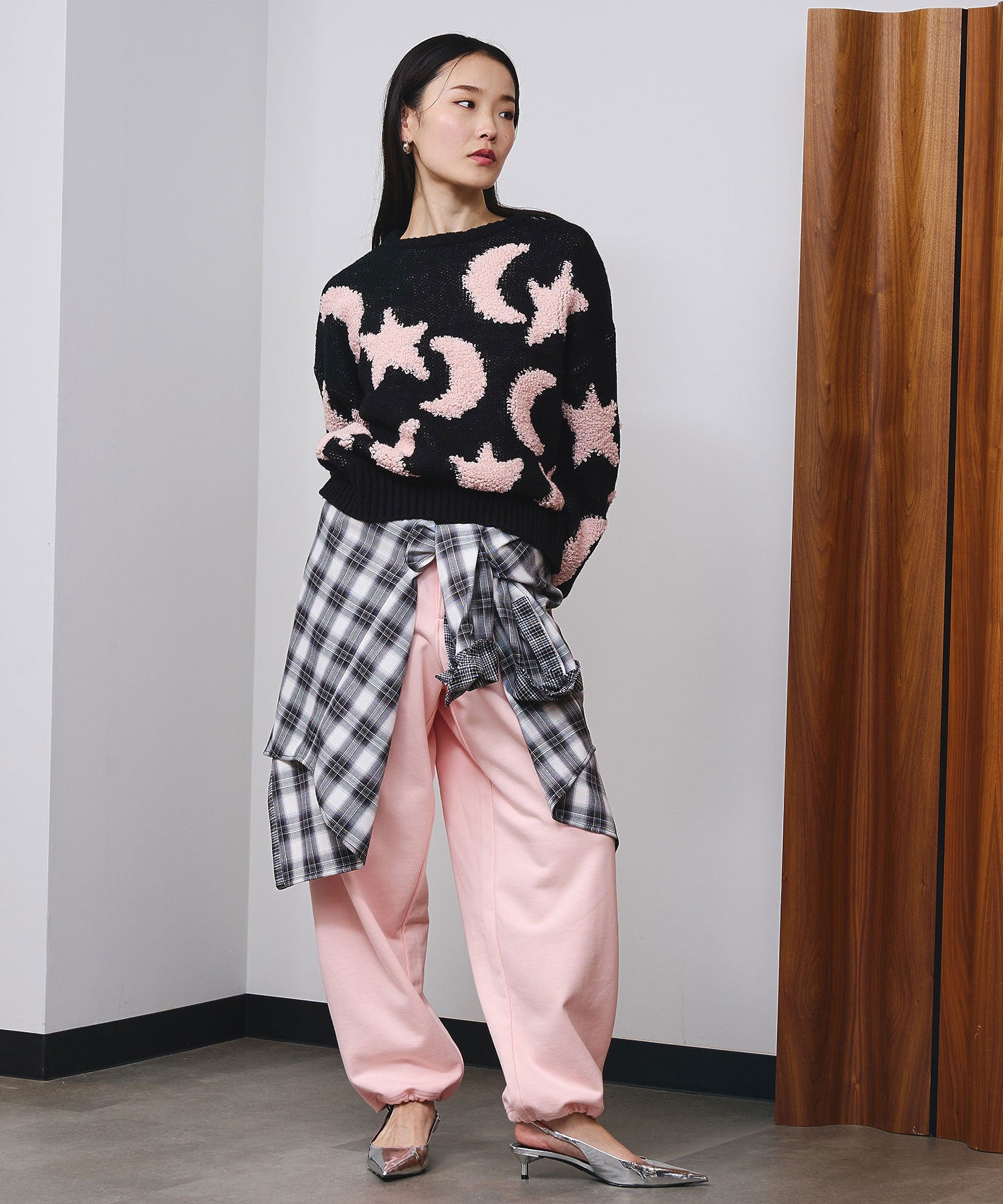 TUCKED WIDE-LEG SWEATPANTS