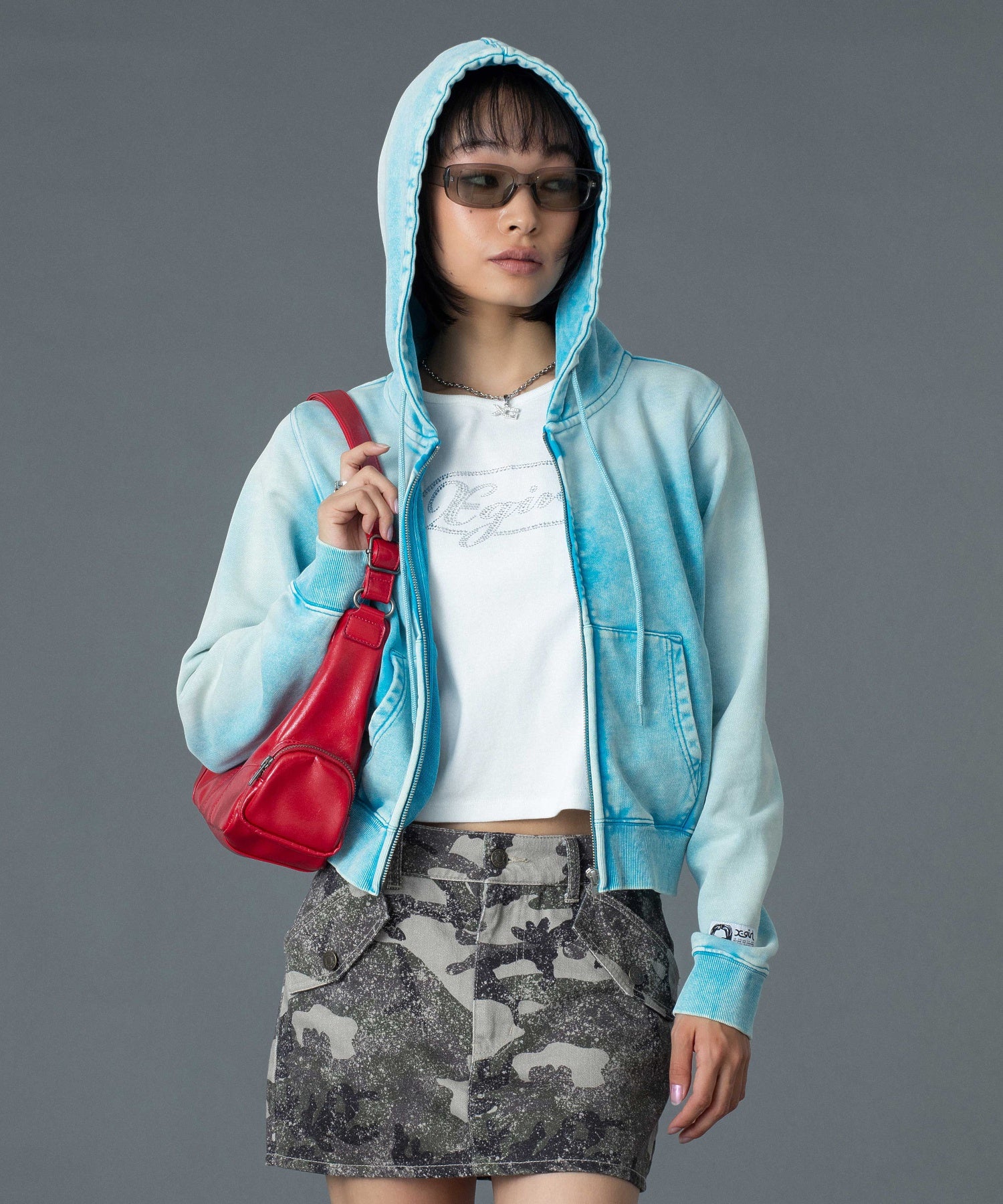 DOUBLE ZIP FAUX LEATHER BAG