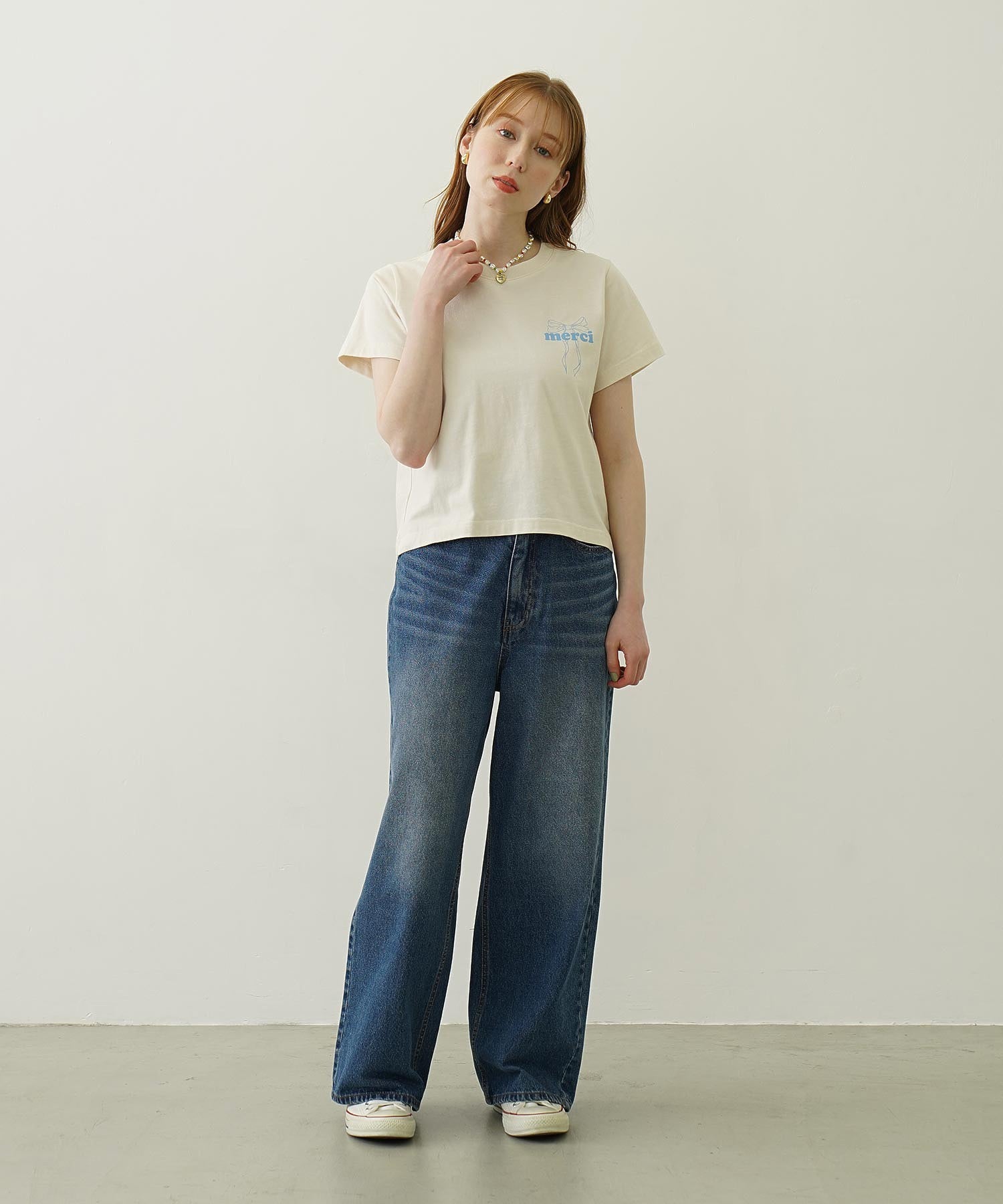 COOPER HEART WIDE DENIM PANTS