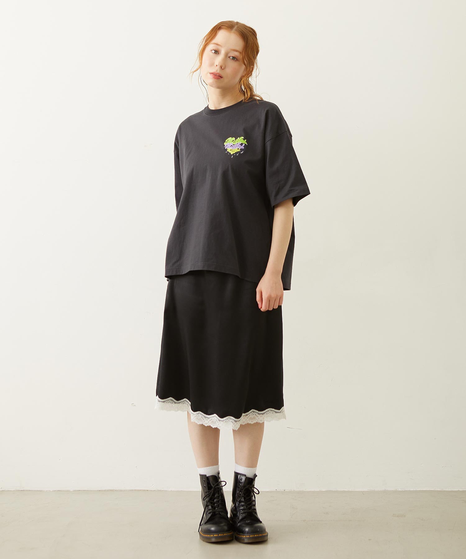 MELTY GLITTER HEART WIDE S/S TEE