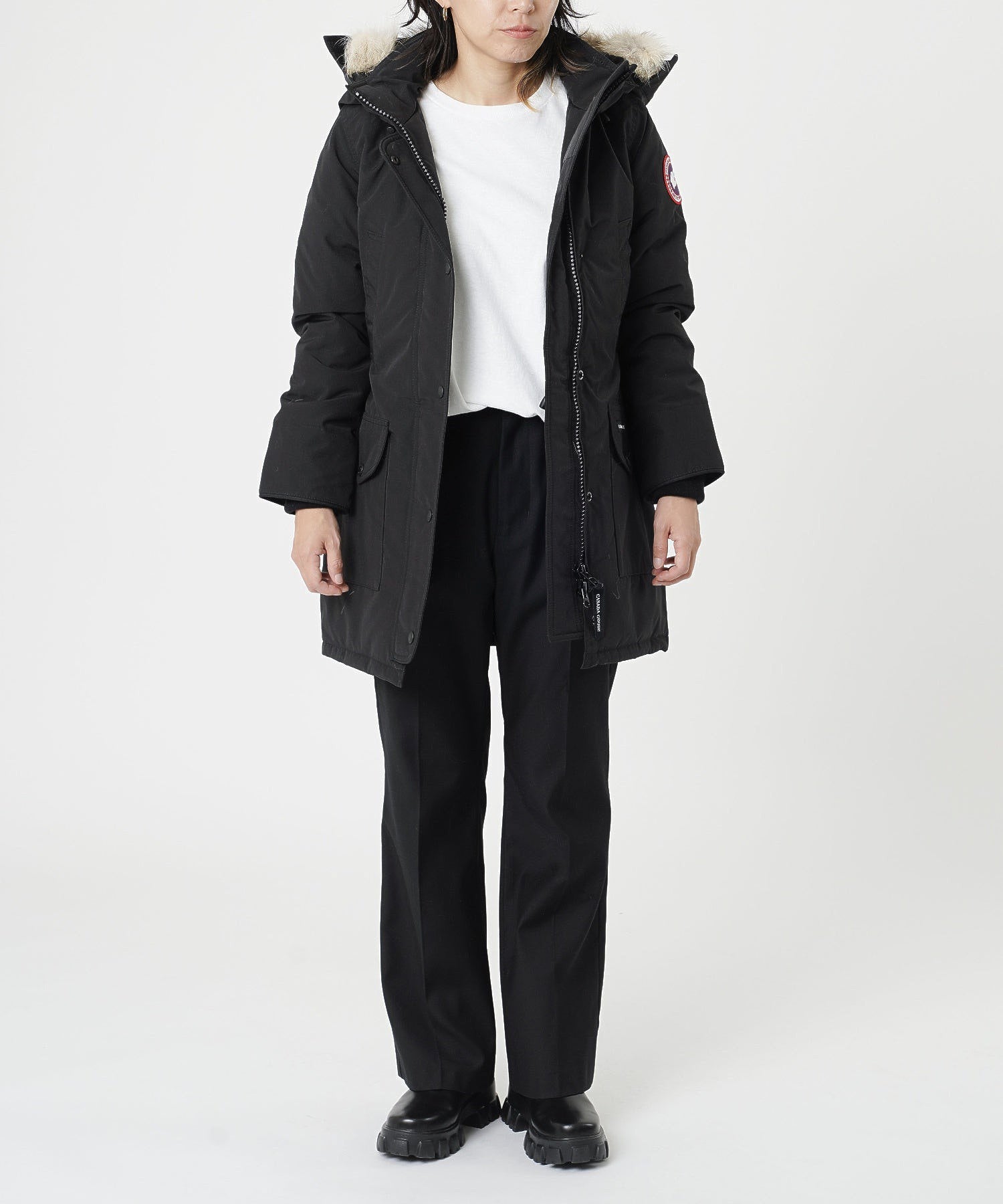 model：156cm / 着用サイズ：XSサイズ