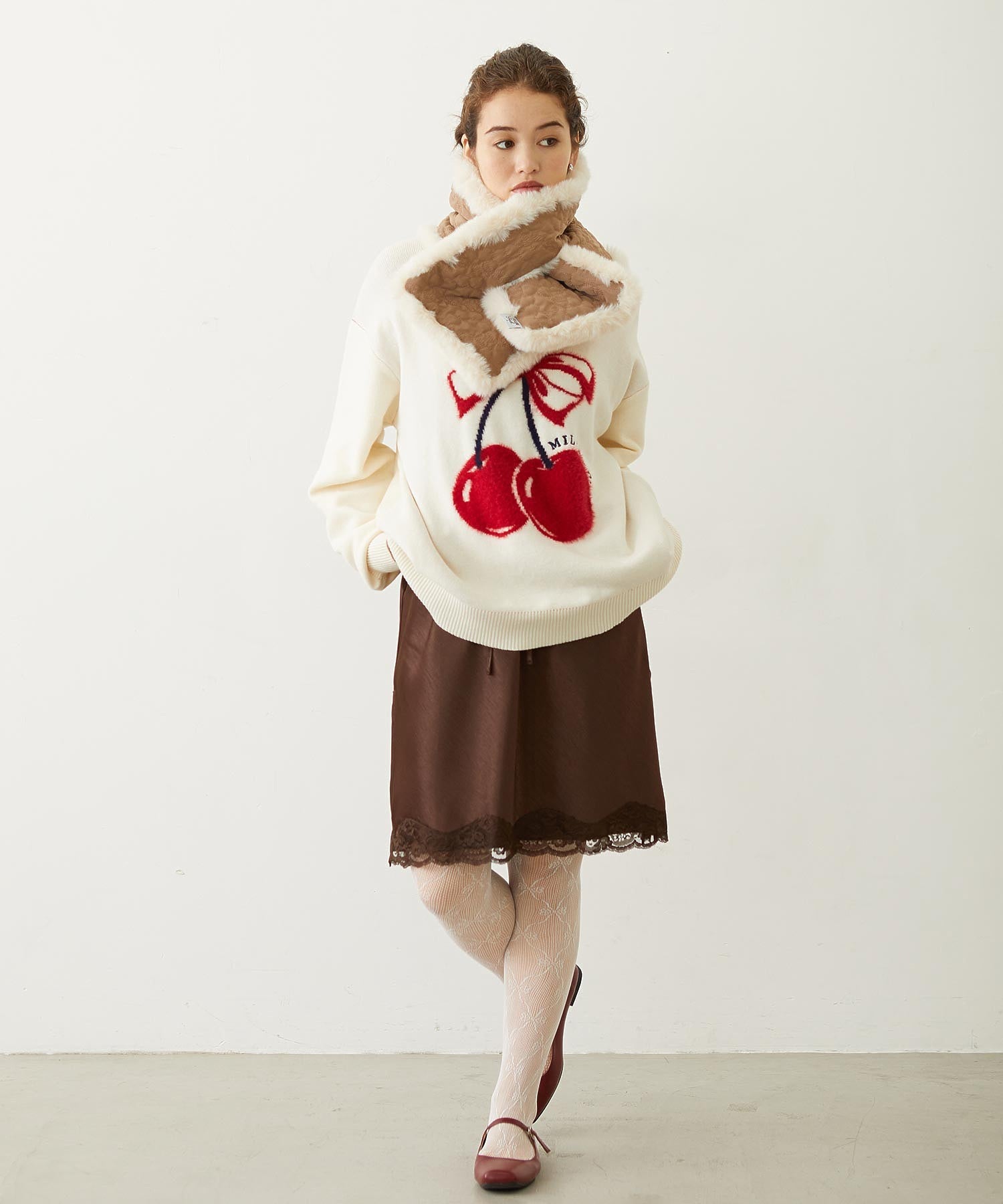 CHERRY LOGO KNIT TOP