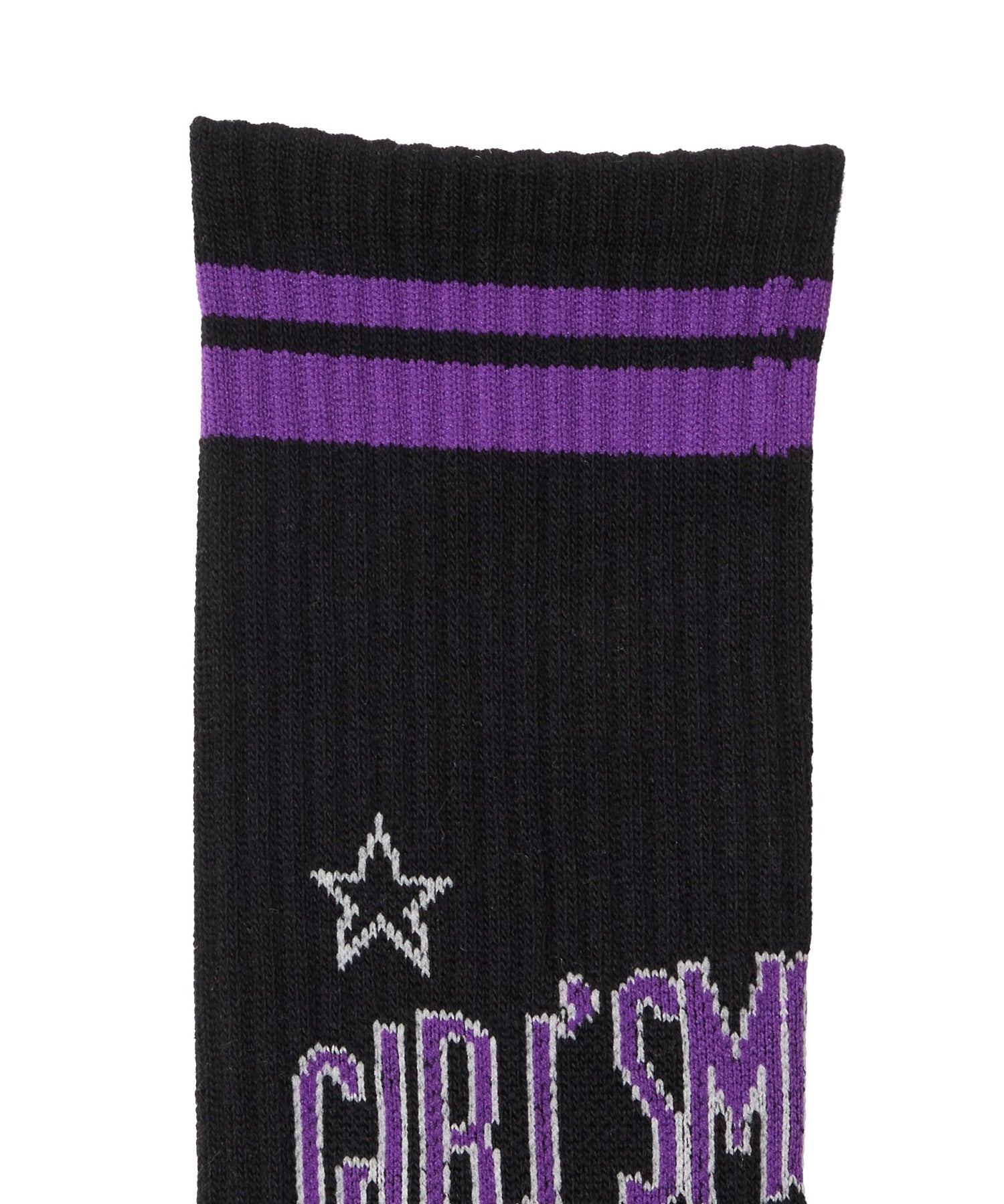 WORLD LOGO JACQUARD RIB HIGH SOCKS
