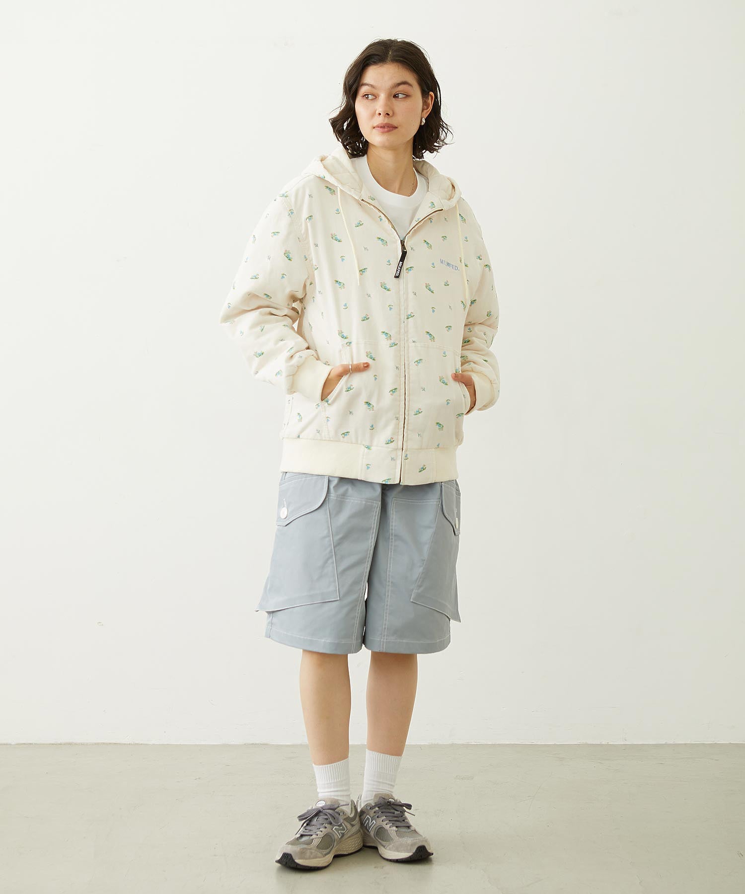 LOGO EMBROIDERED CORDUROY HOODED JACKET