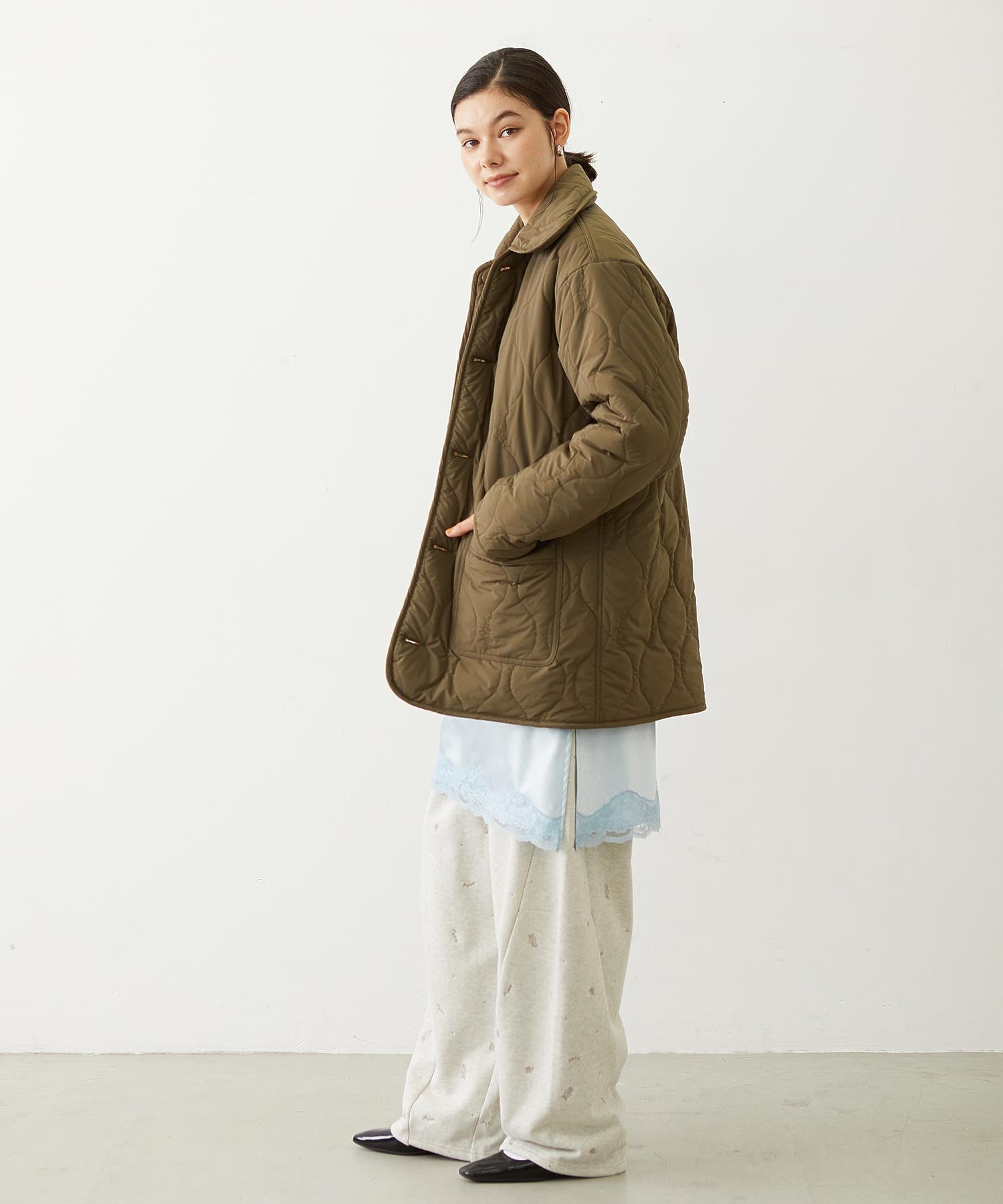 REVERSIBLE QUILTED LOGO LONG COAT