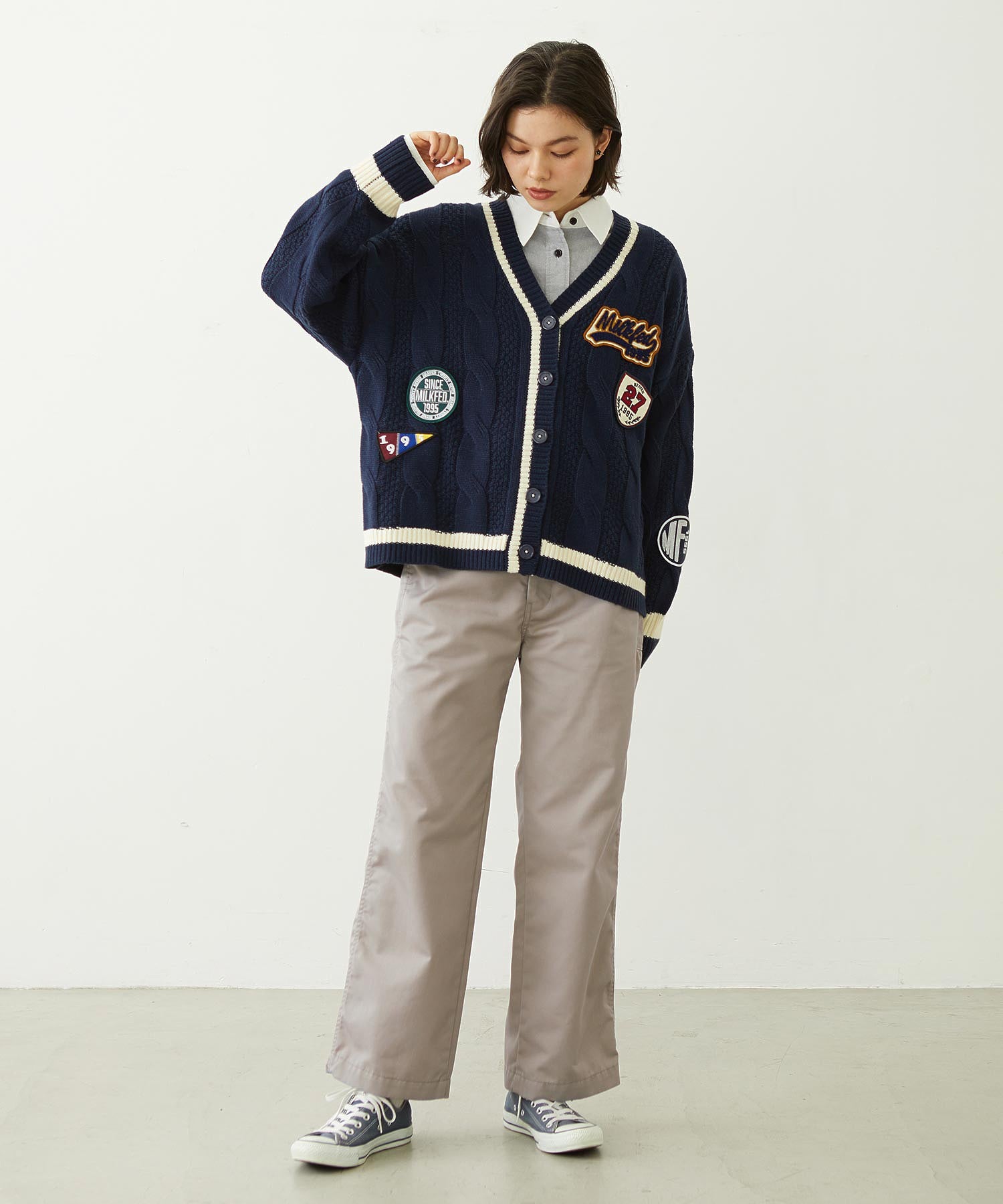 CRICKET KNIT PATCH CARDIGAN
