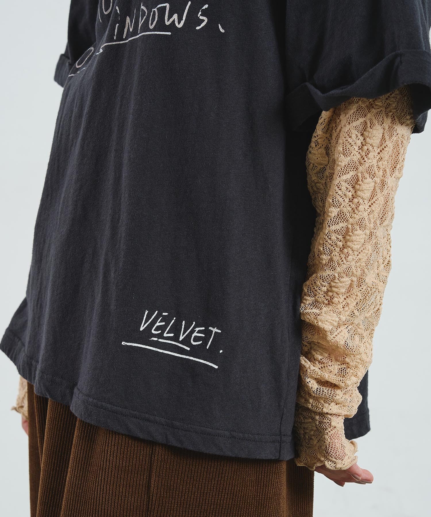 LACE SLEEVE LAYERED TEE