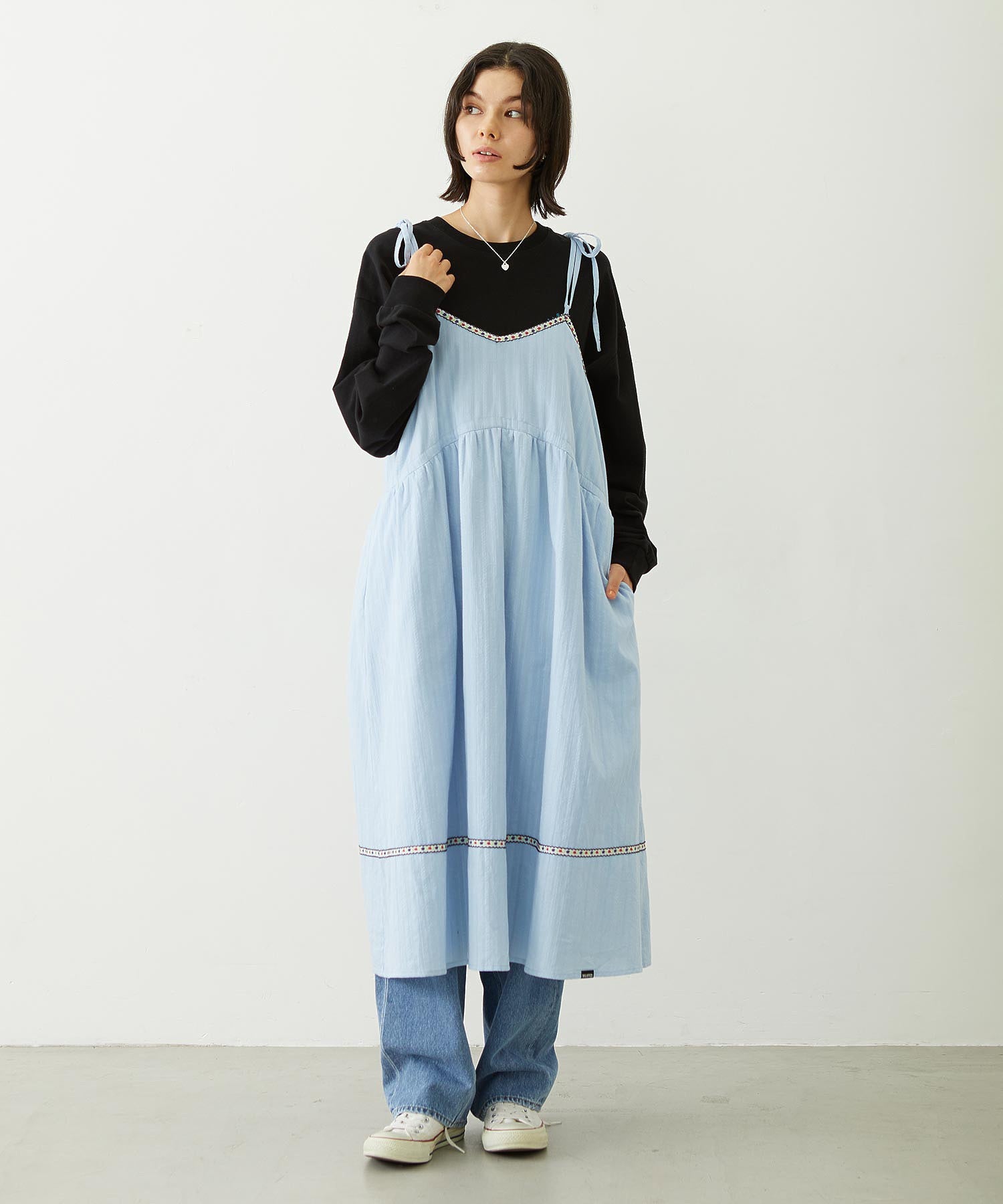 TYROLEAN TAPE CAMI DRESS