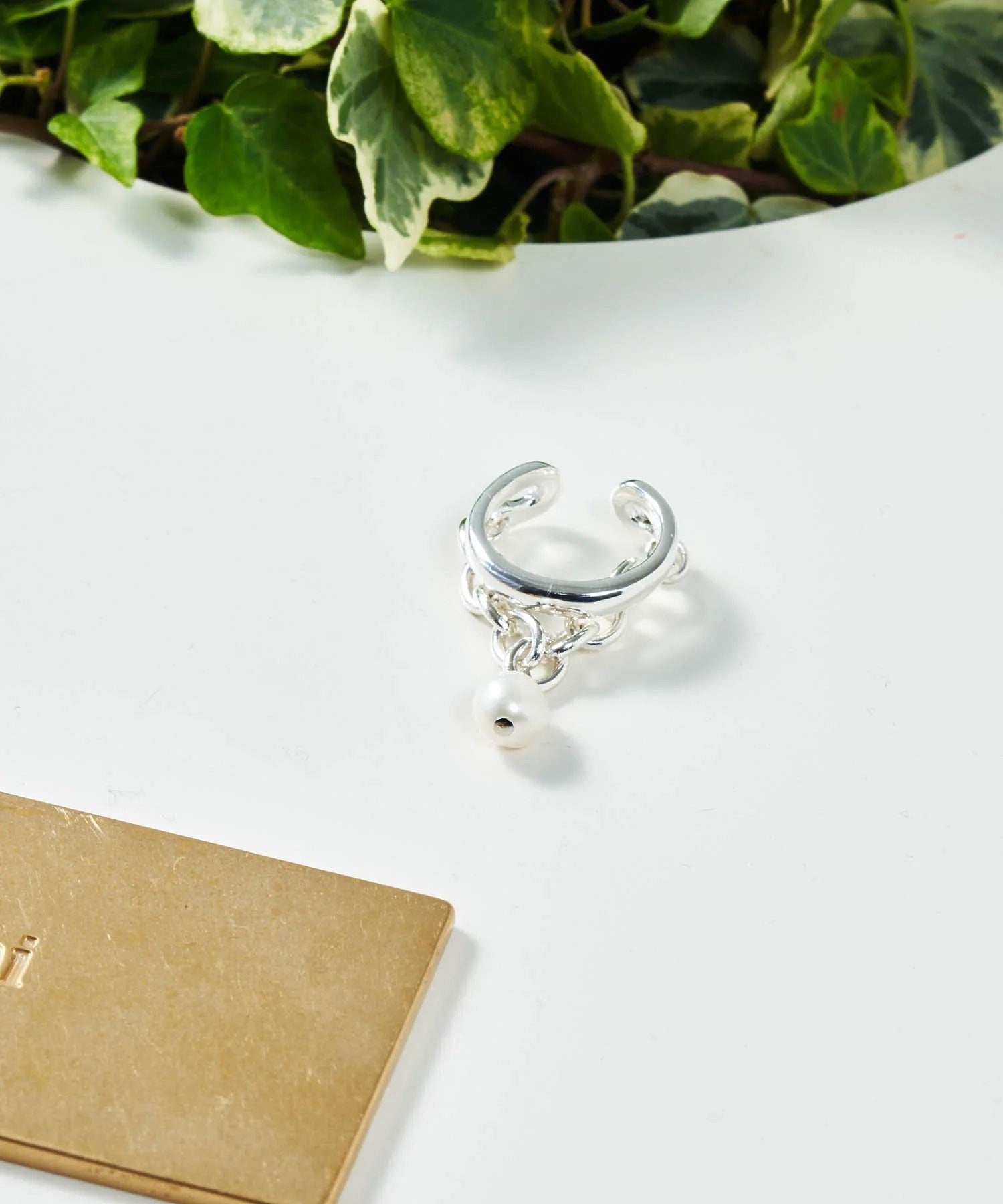 loni/IVY PEARL CHAIN RING