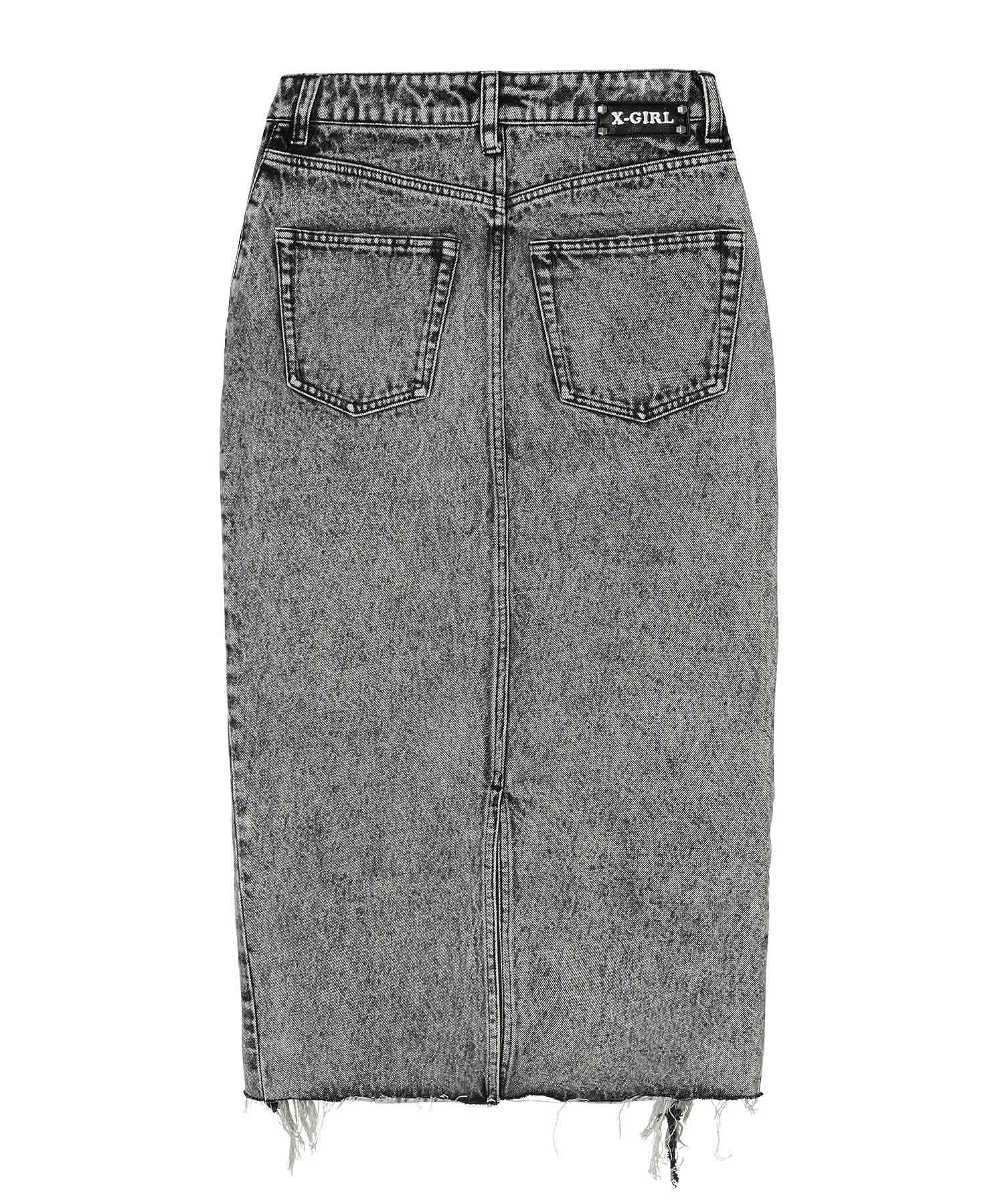 DISTRESSED DENIM SKIRT X-girl