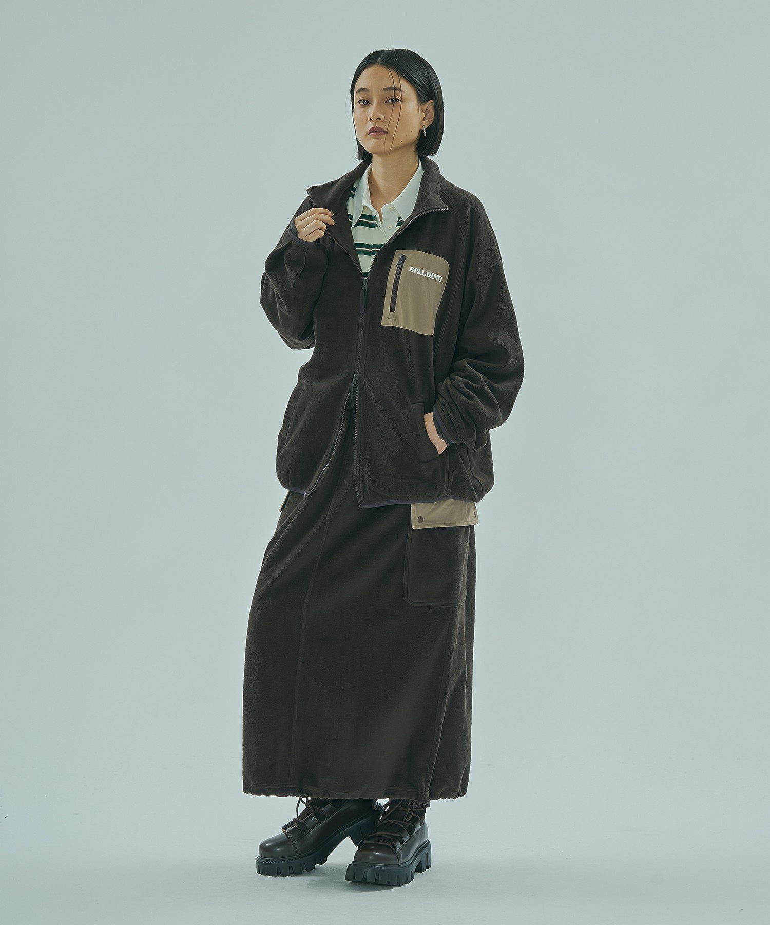 SPALDING x ROSE BUD FLEECE JACKET