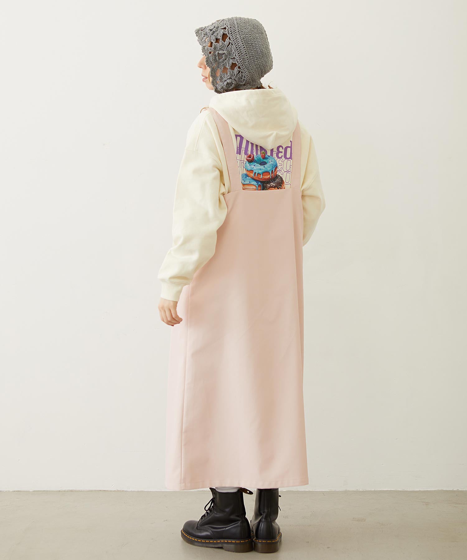 FAUX LEATHER TUCK DRESS