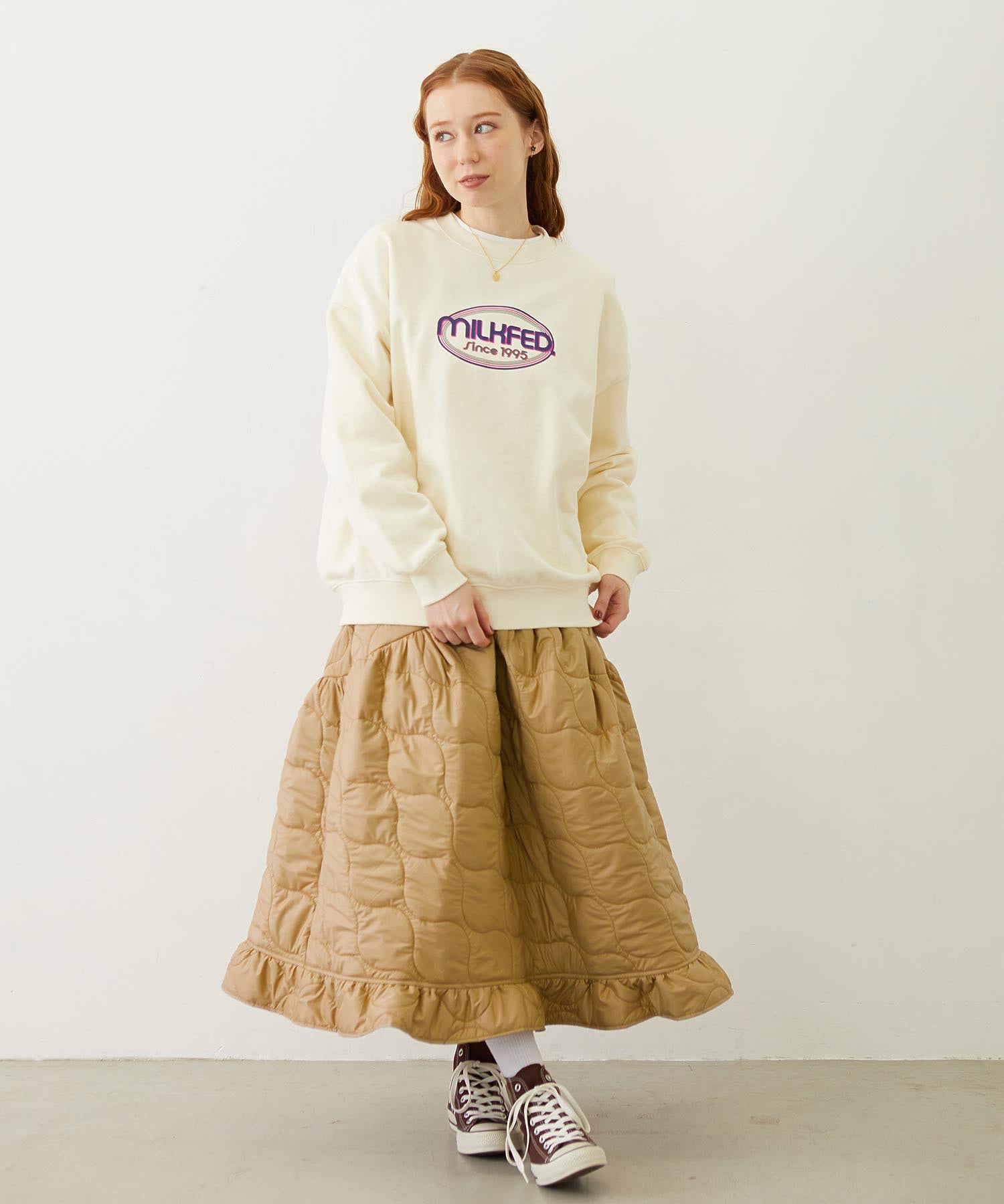 QUILTED FLARED SKIRT