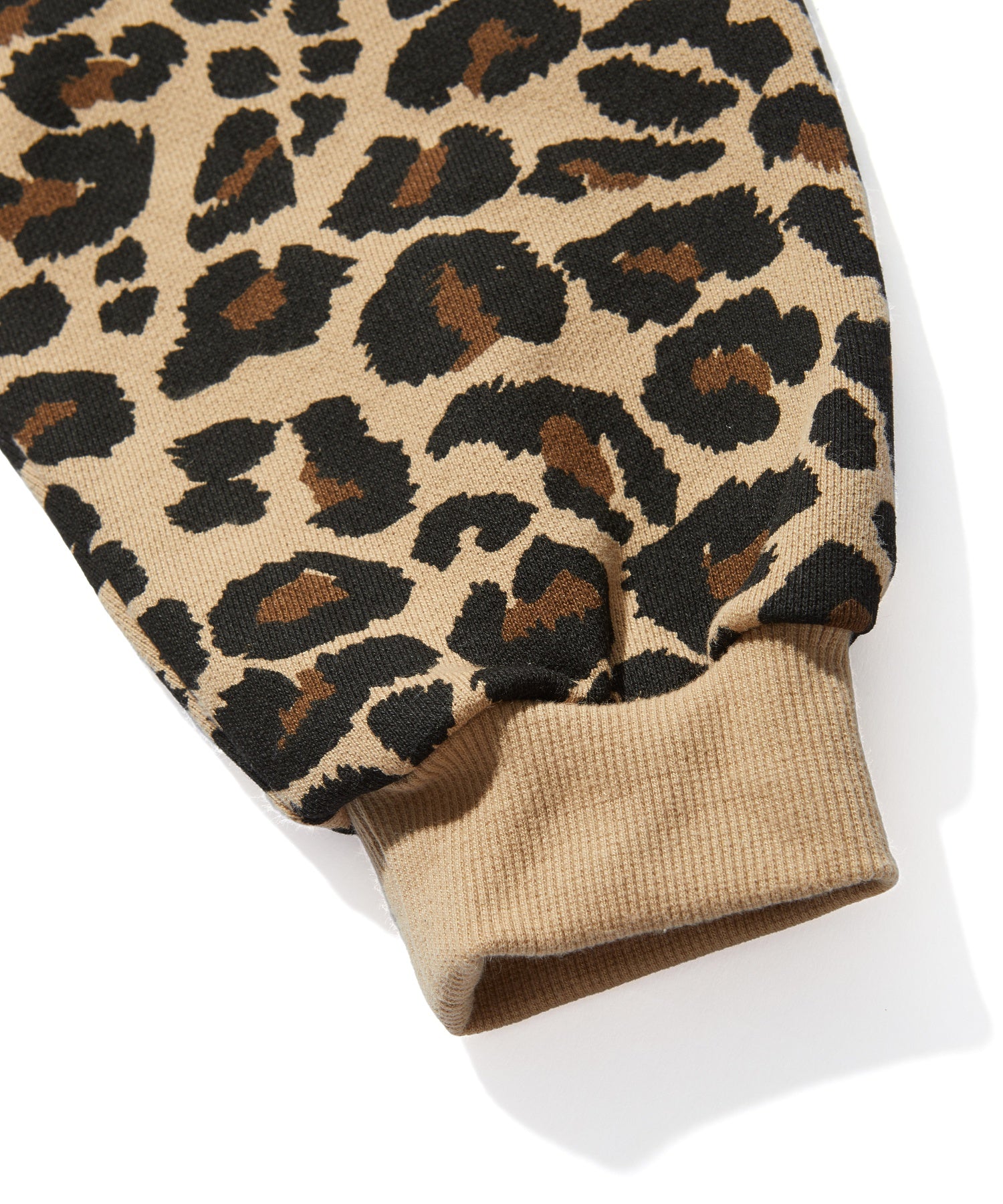 LEOPARD ZIP HOODED SWEATSHIRT