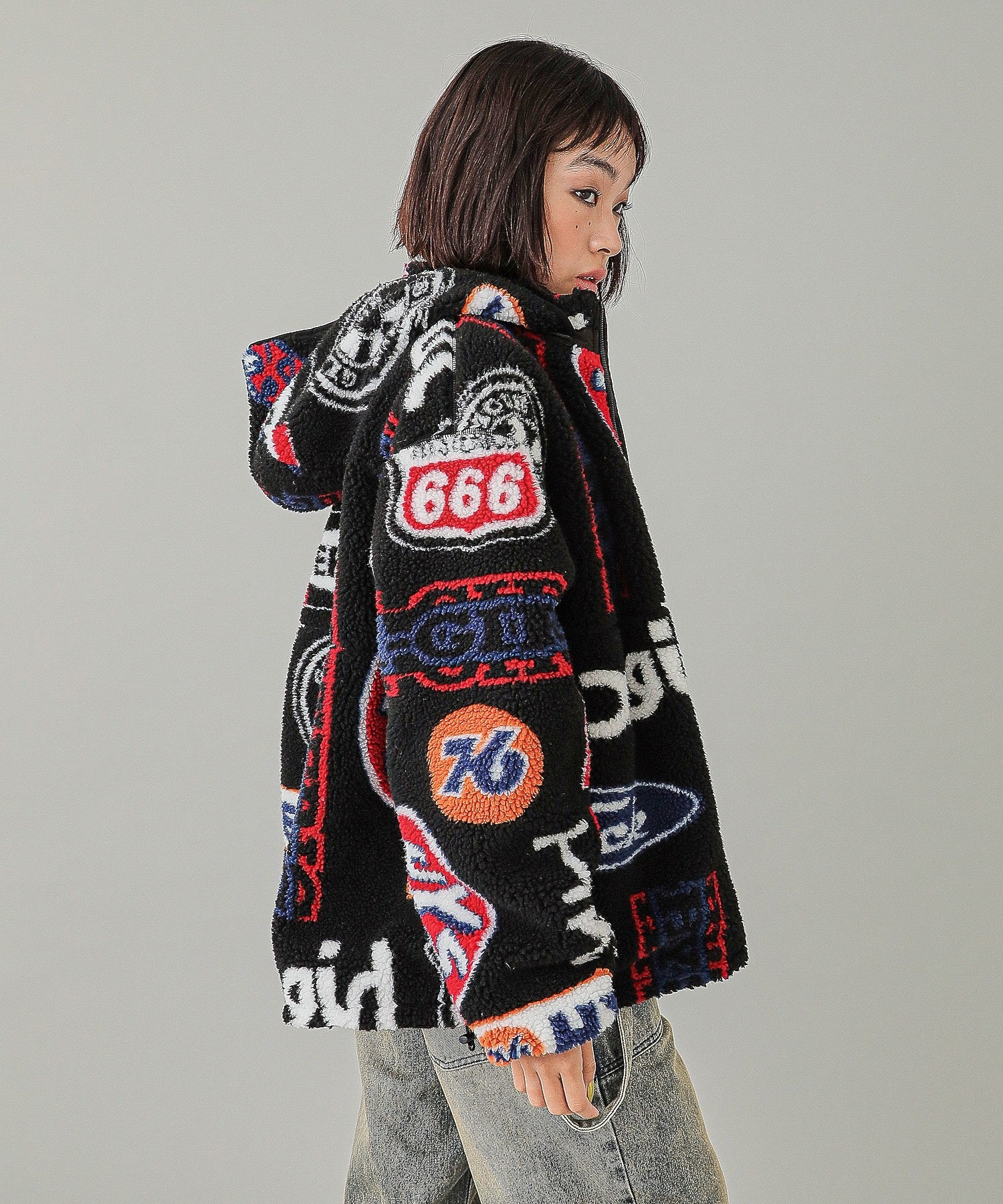 X-girl x HYSTERIC GLAMOUR REVERSIBLE BOA JACKET