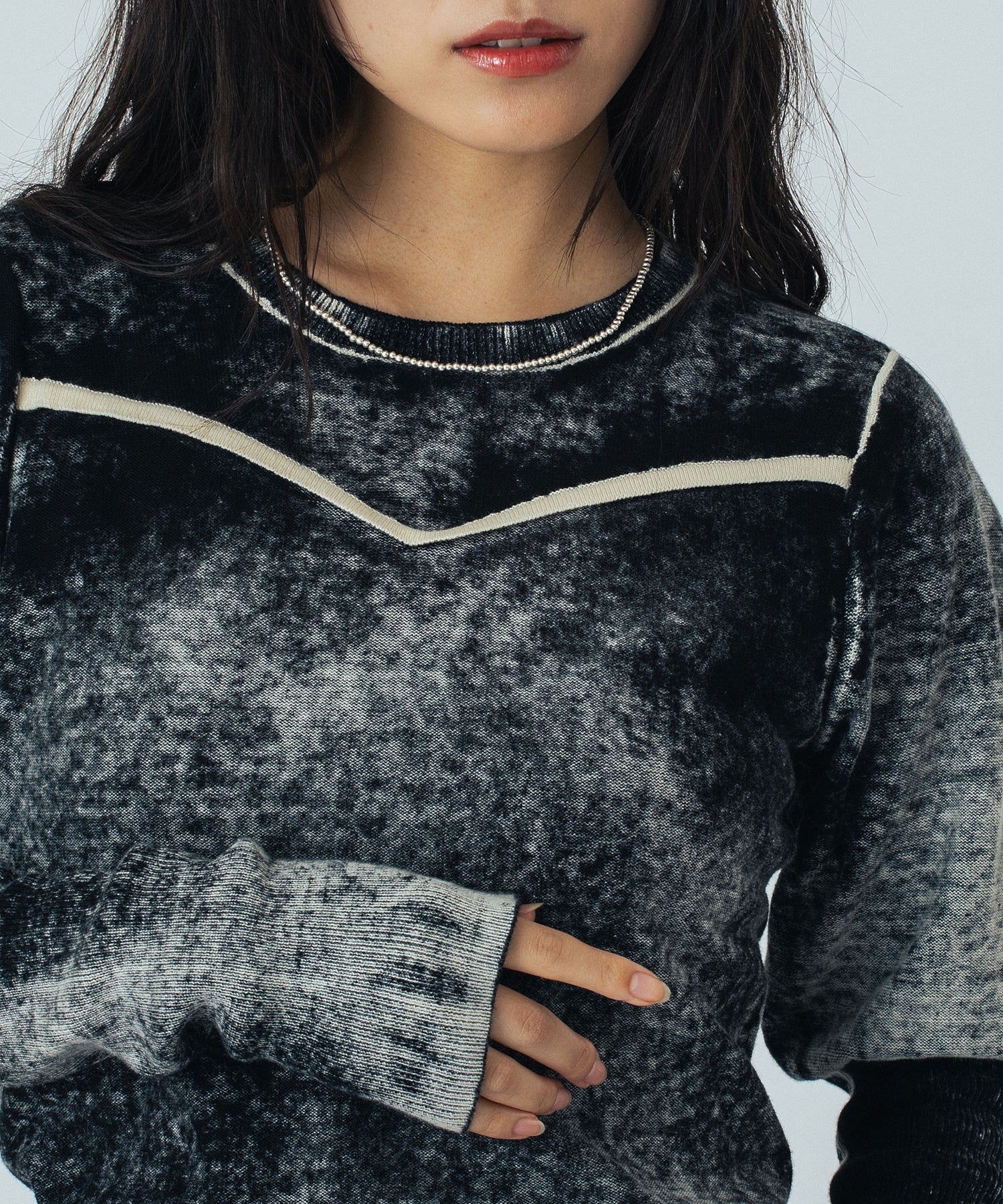 mici/VOLUME SLEEVE KNIT TOP