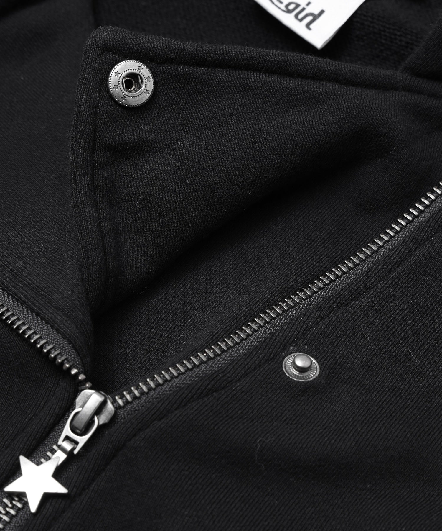 DOUBLE COLLAR ZIP UP SWEAT HOODIE