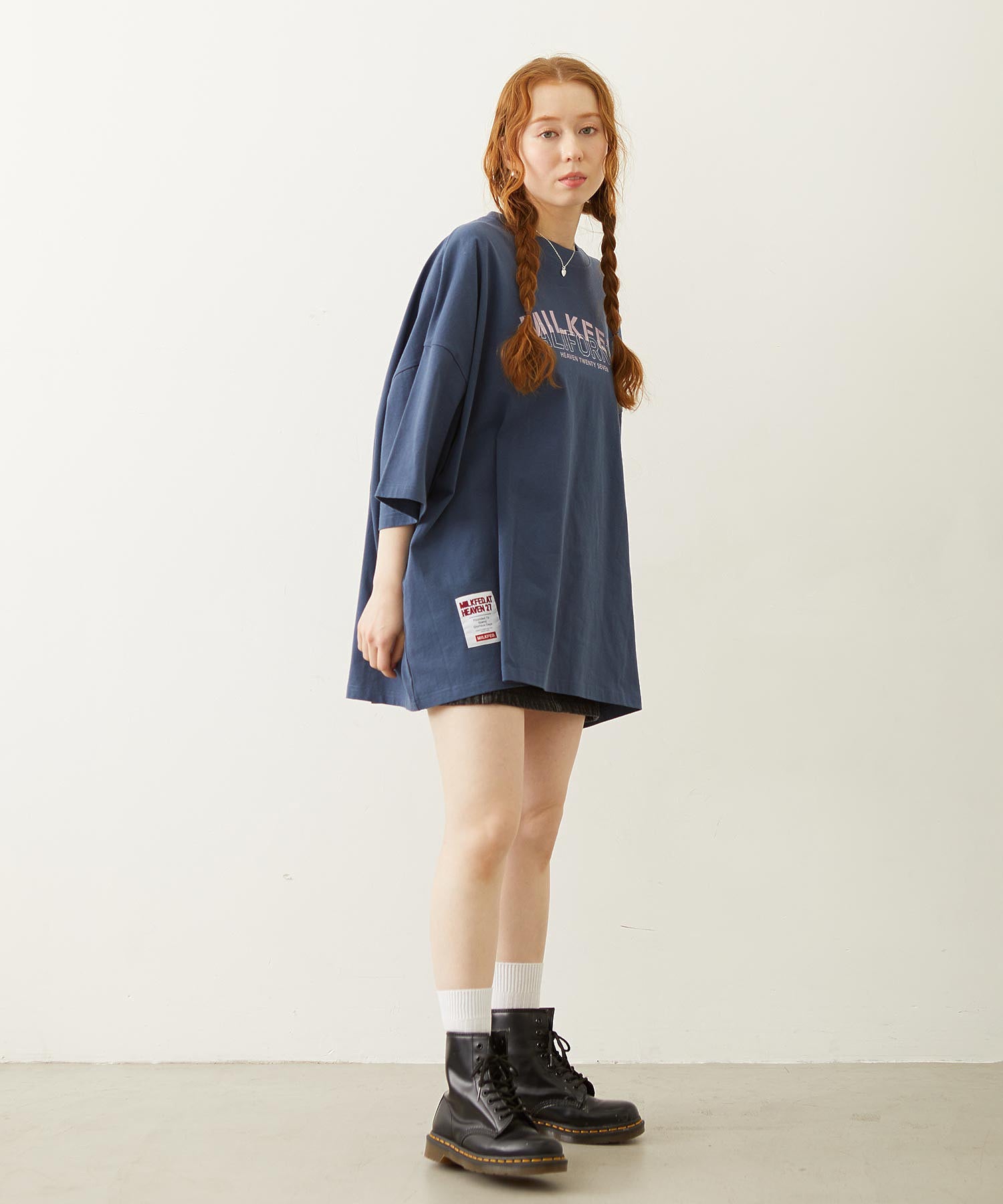 MILKFED.×CHAMPION LAYER LOGO BIG TEE