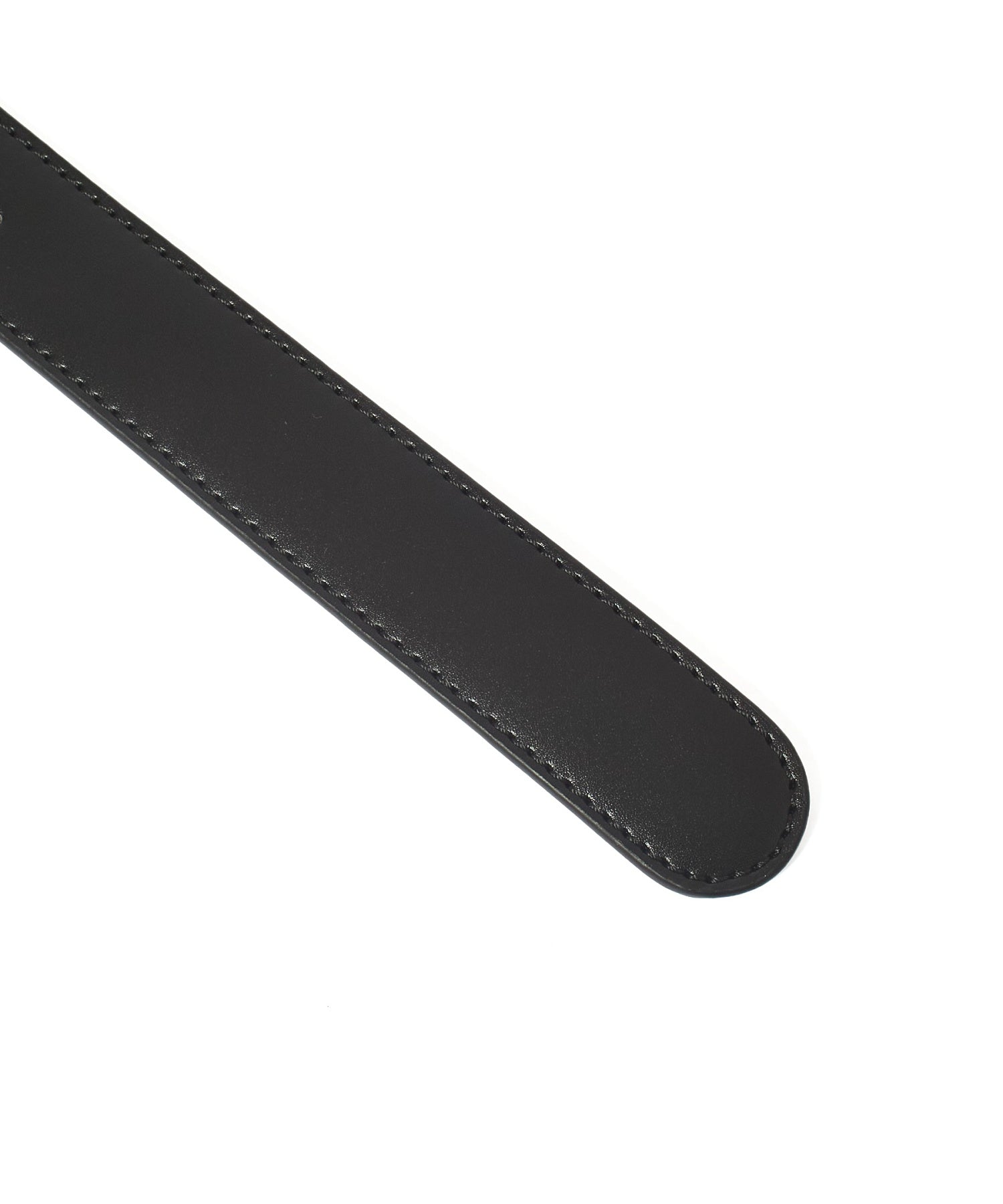 METAL LOGO STUDDED FAUX LEATHER BELT