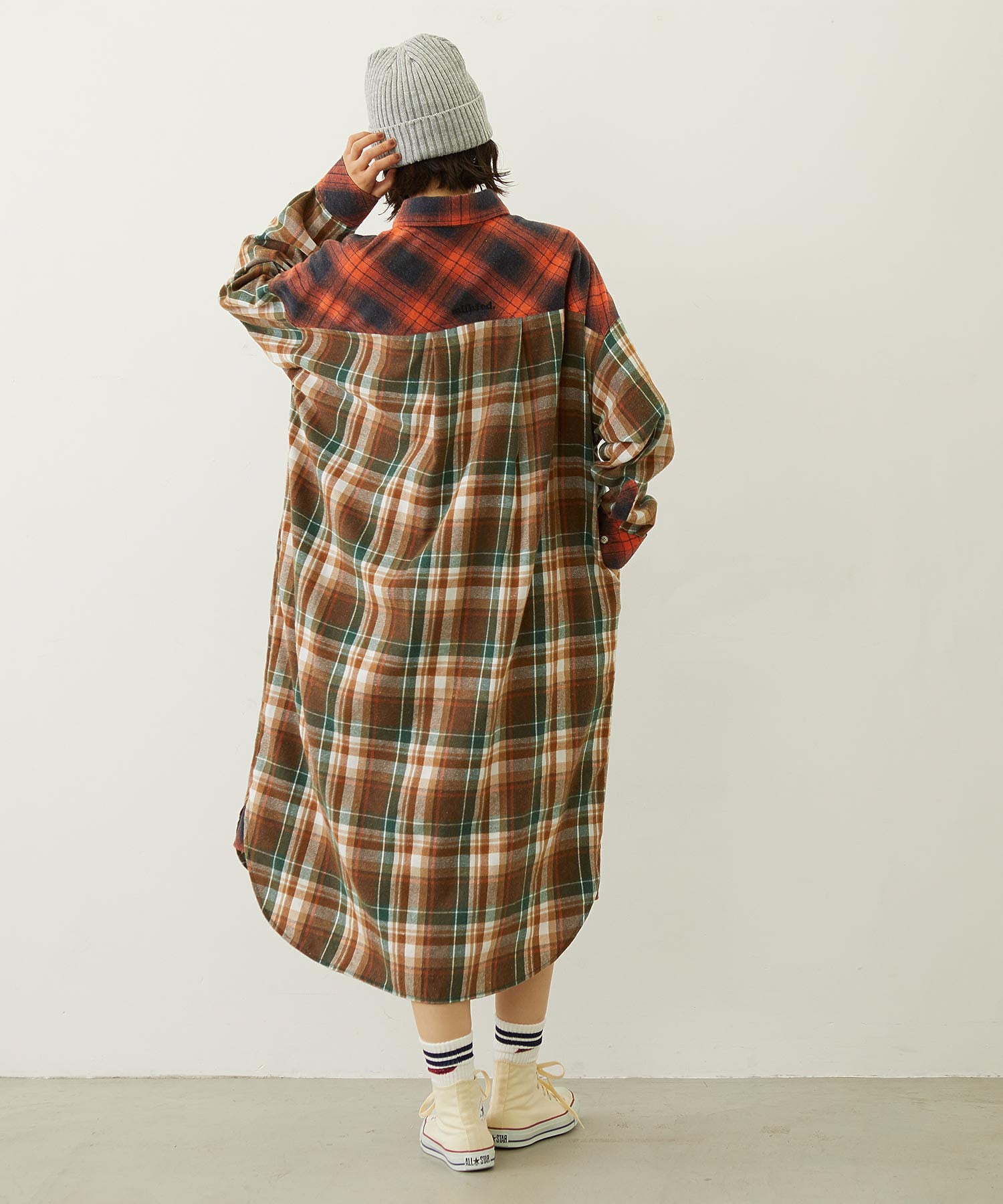 WASHED PANEL SHIRT DRESS